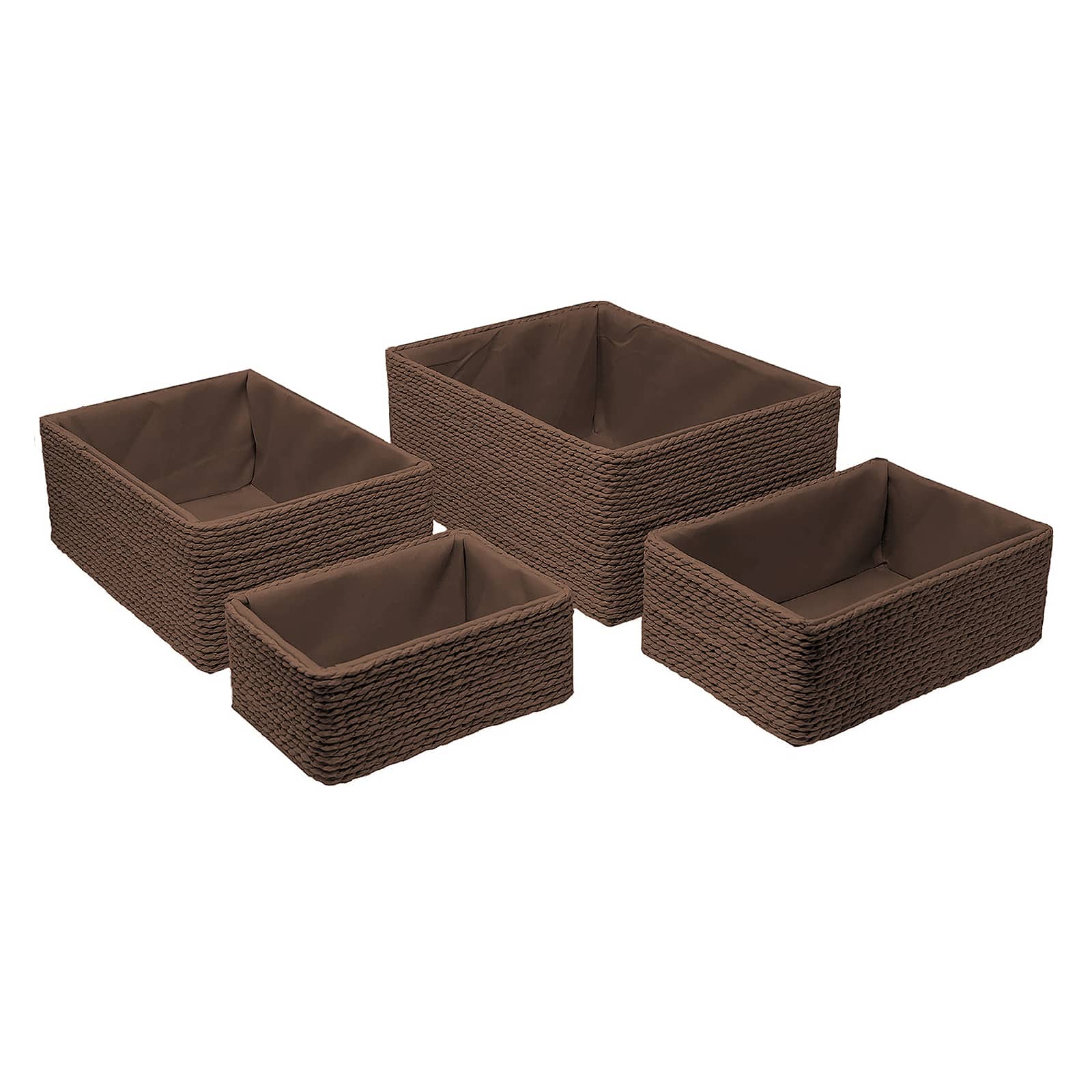 Sorbus 4-Piece Woven Rope Basket Set