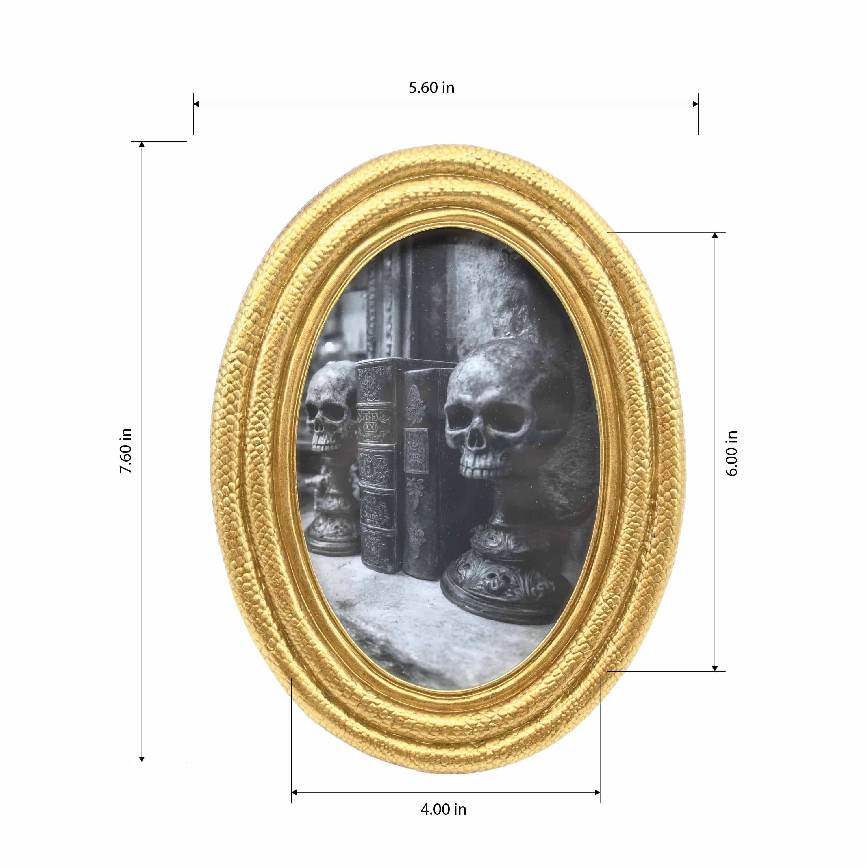 4" x 6" Gold Snake Print Oval Tabletop Frame by Ashland®
