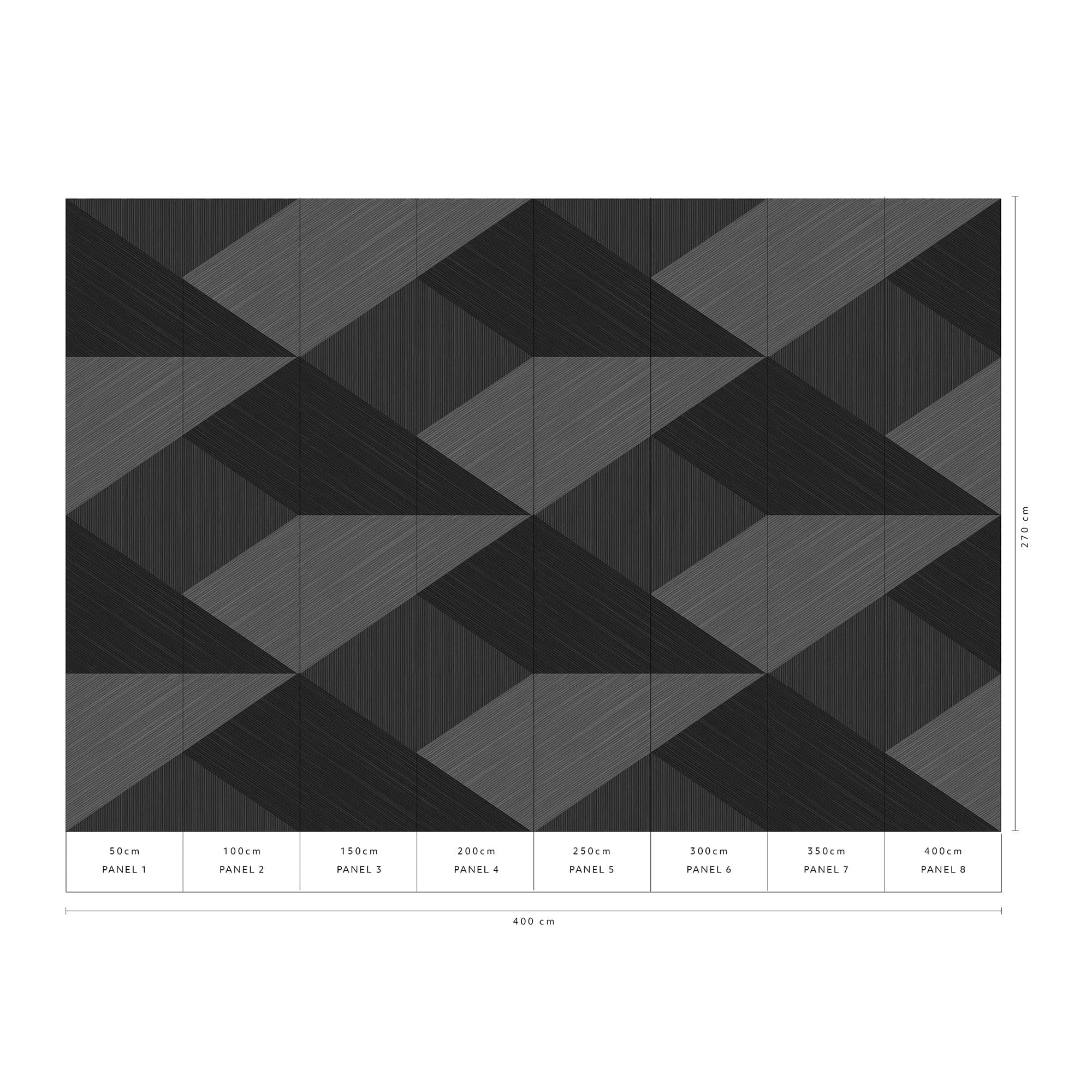 Designs Direct Shadow Grid Black Wall Mural