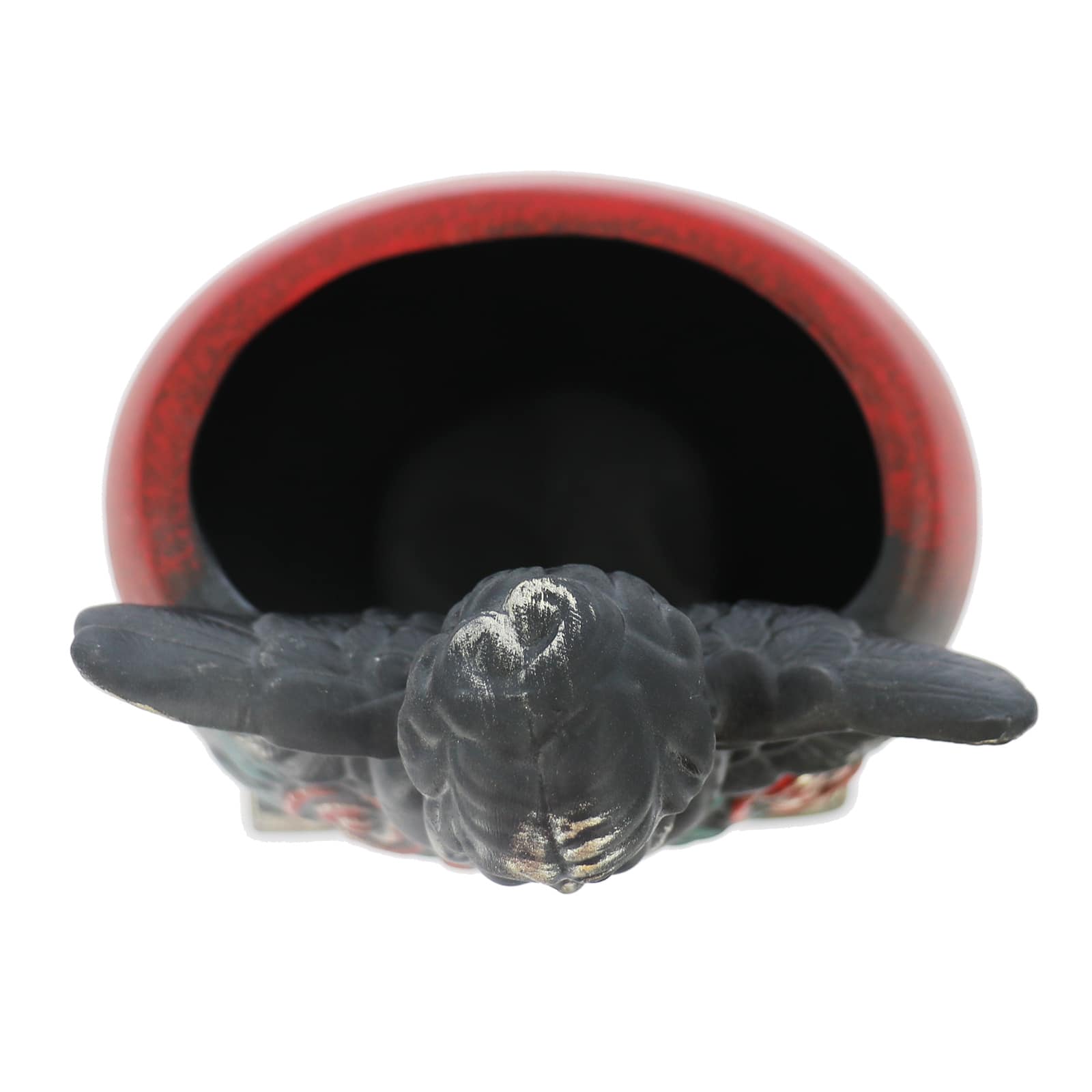 6" Red & Black Ceramic Angel Heart Container by Ashland®