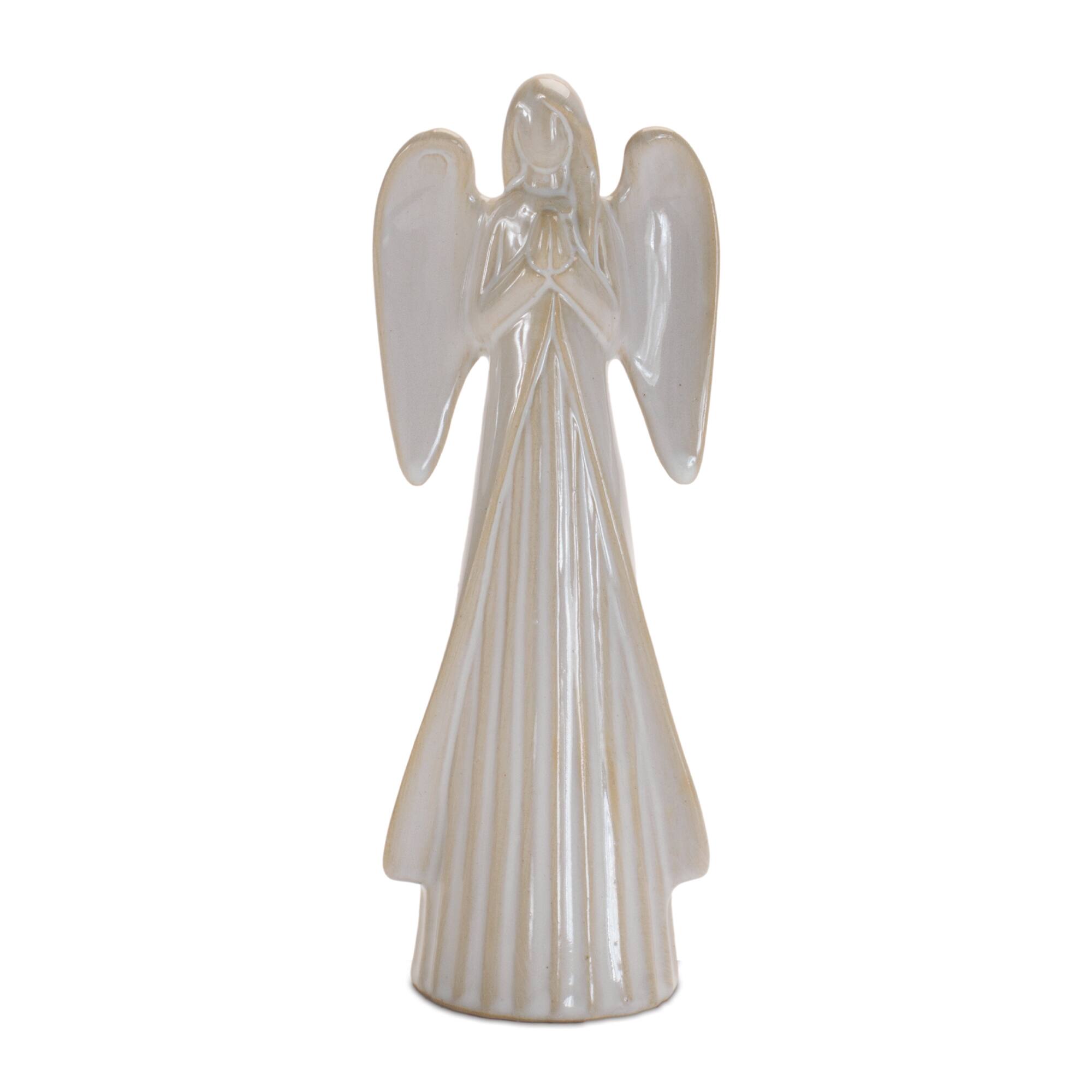 Melrose 7.25" White Glazed Angel Figurines Set