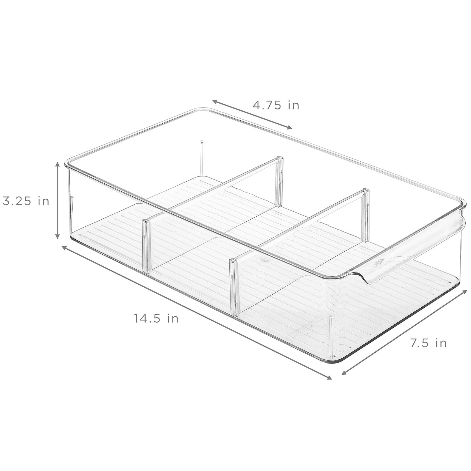 Sorbus 14.5" Clear Storage Organizer Bins with Removable Compartments, 3ct.