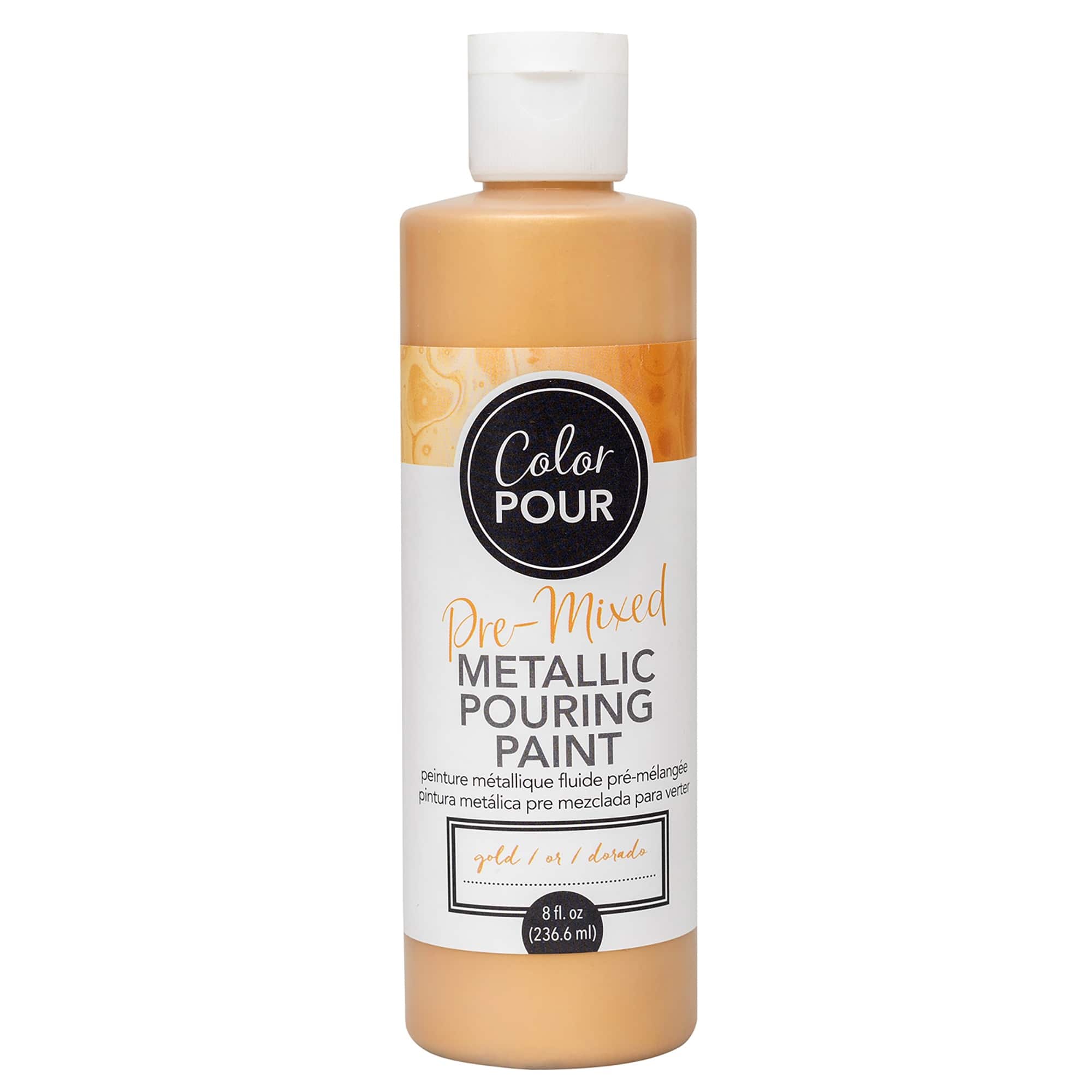 Color Pour 8oz. Gold Pre-Mixed Metallic Paint 