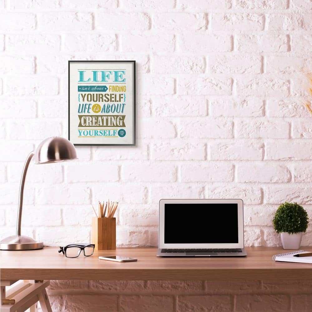 Stupell Industries Creating Yourself Inspirational Wall Art in Black Frame