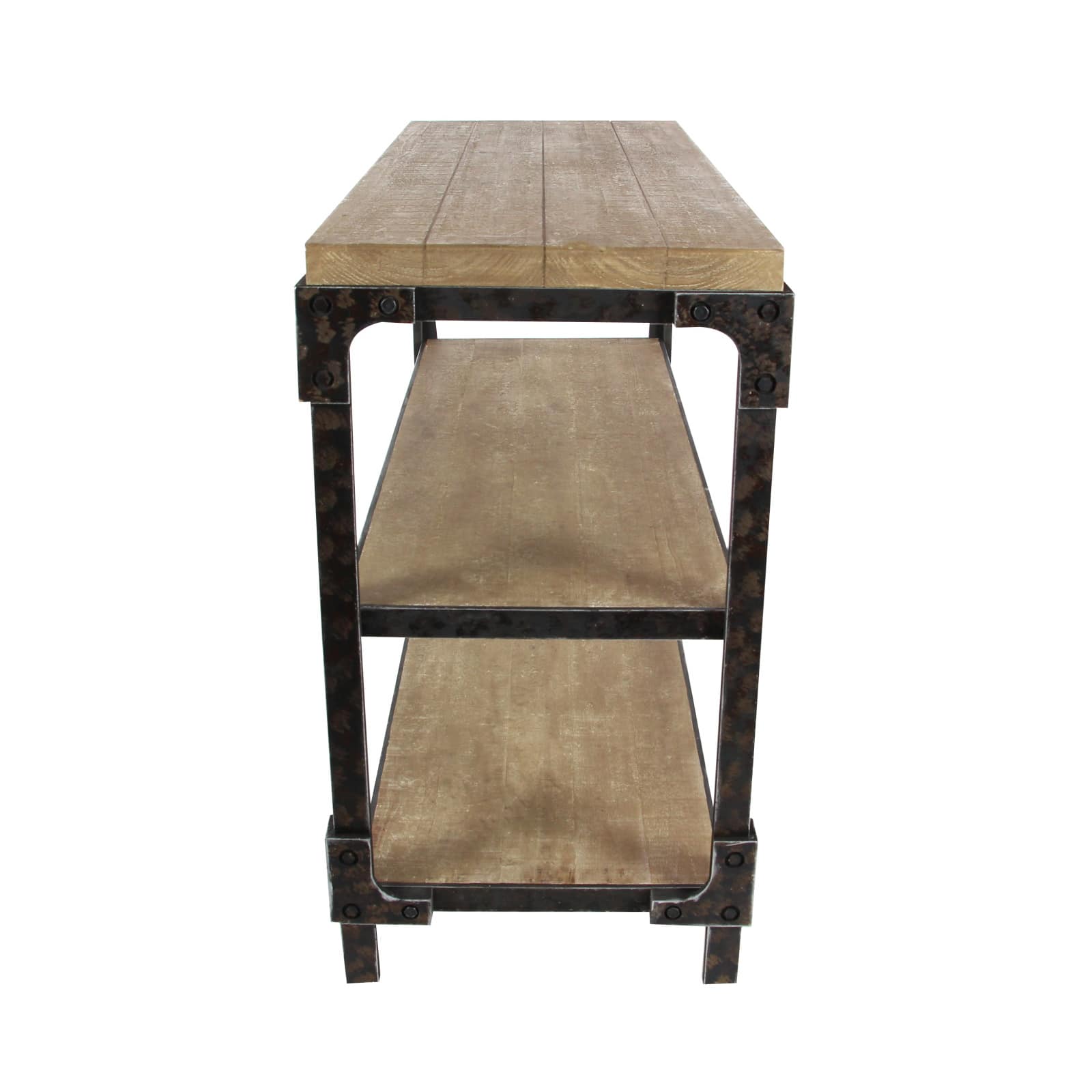4ft. Brown Industrial Wood Console Table