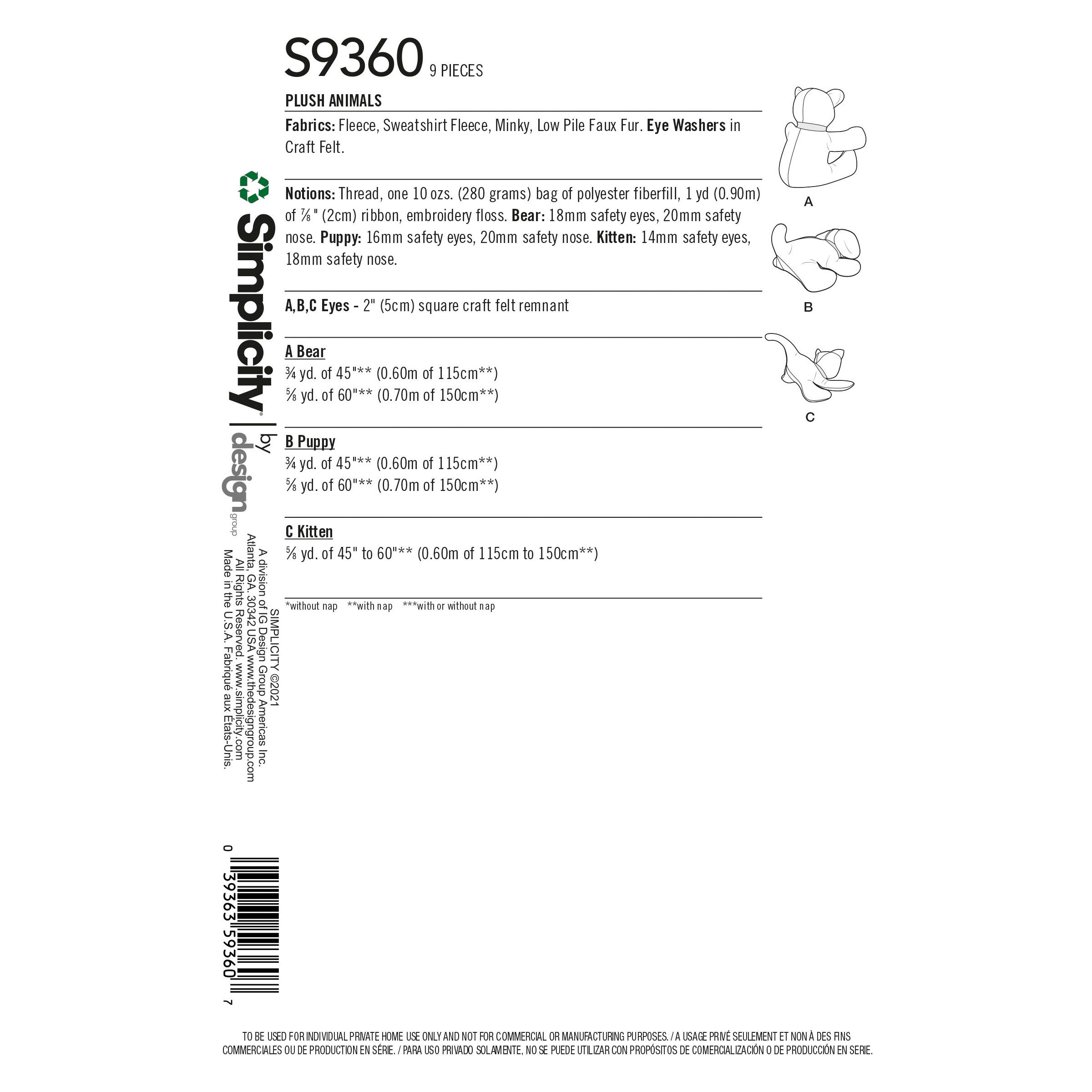 Simplicity® Pattern CS9360