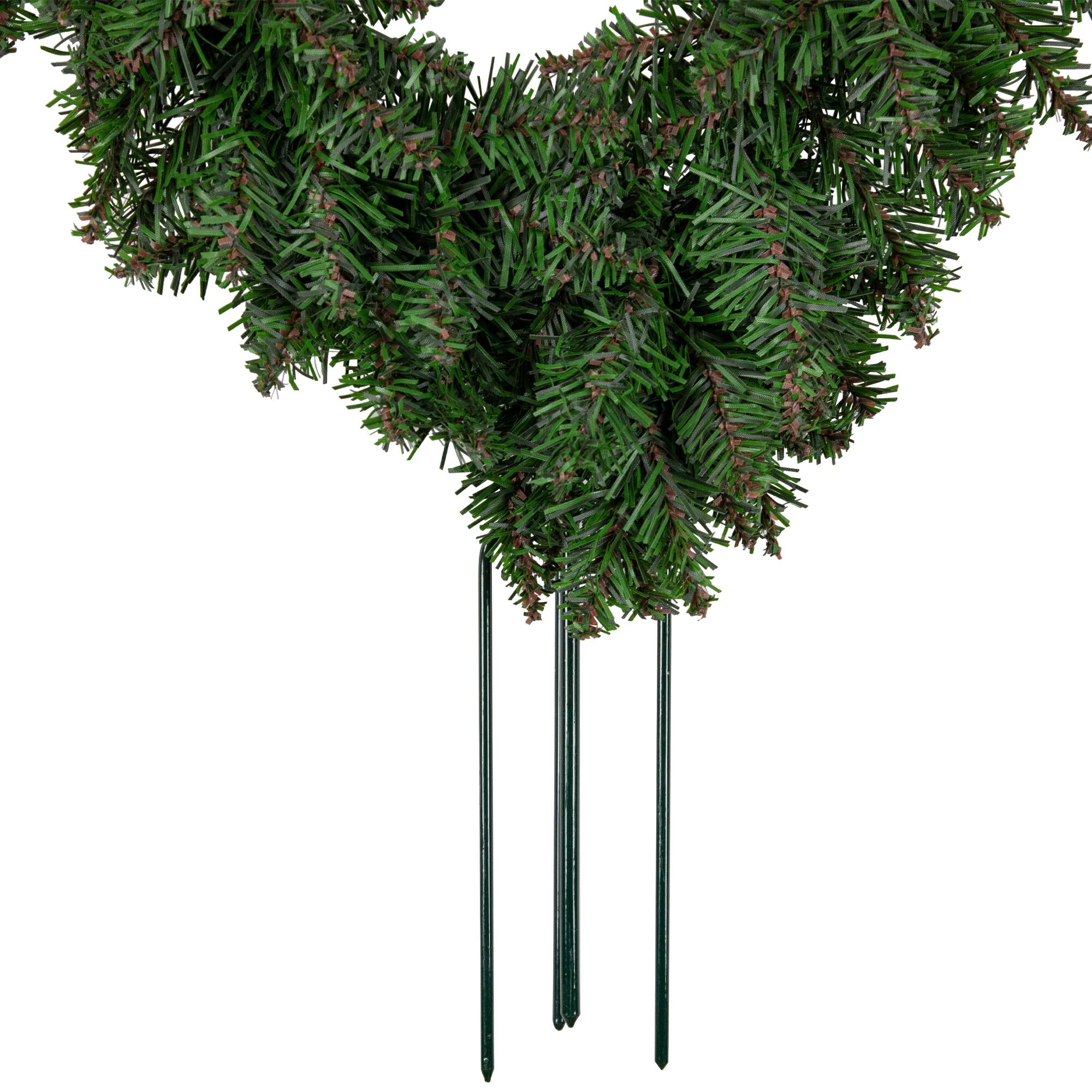 25" Artificial Pine Heart Shaped Wreath with Ground Stakes