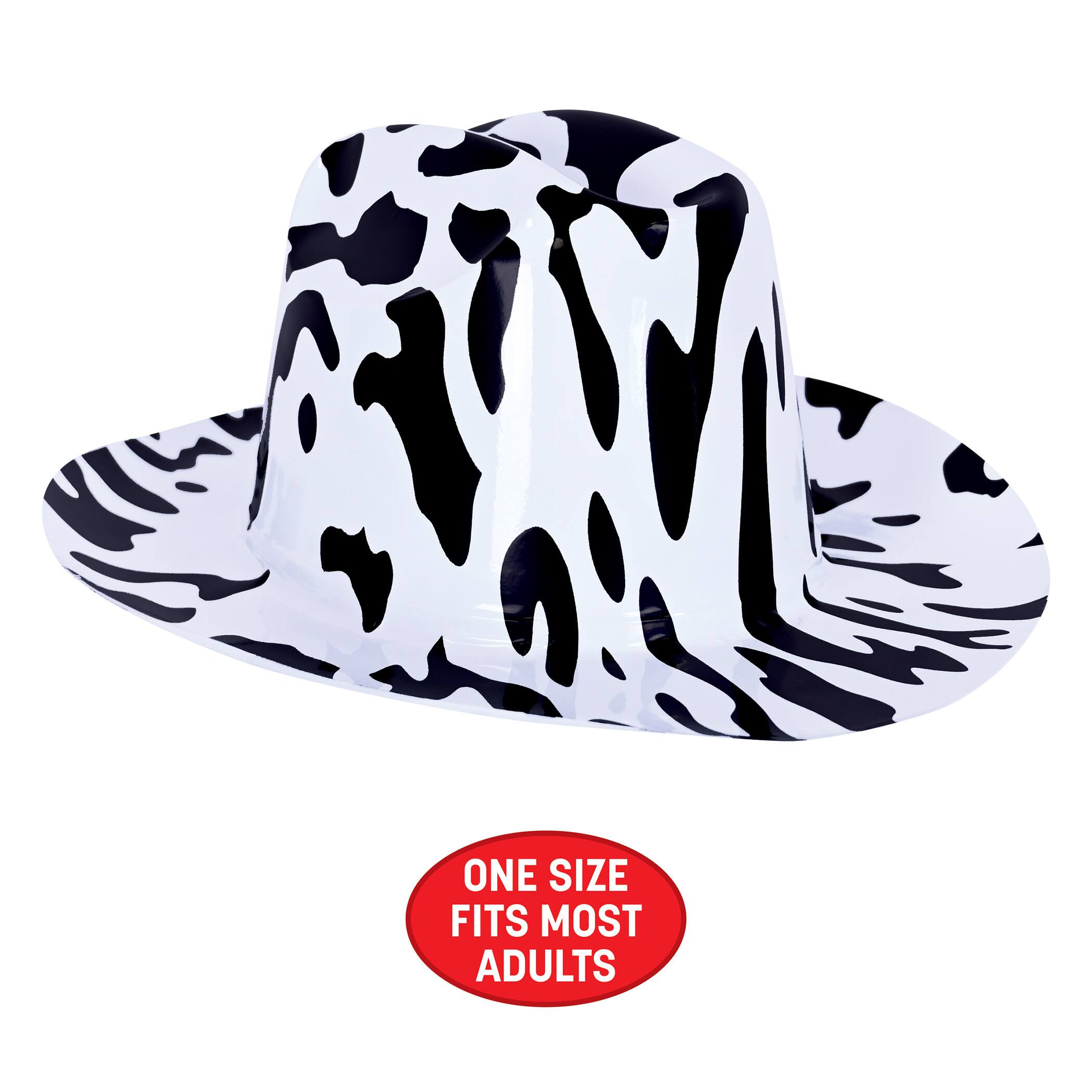 Cow Print Plastic Cowboy Hats, 5ct.