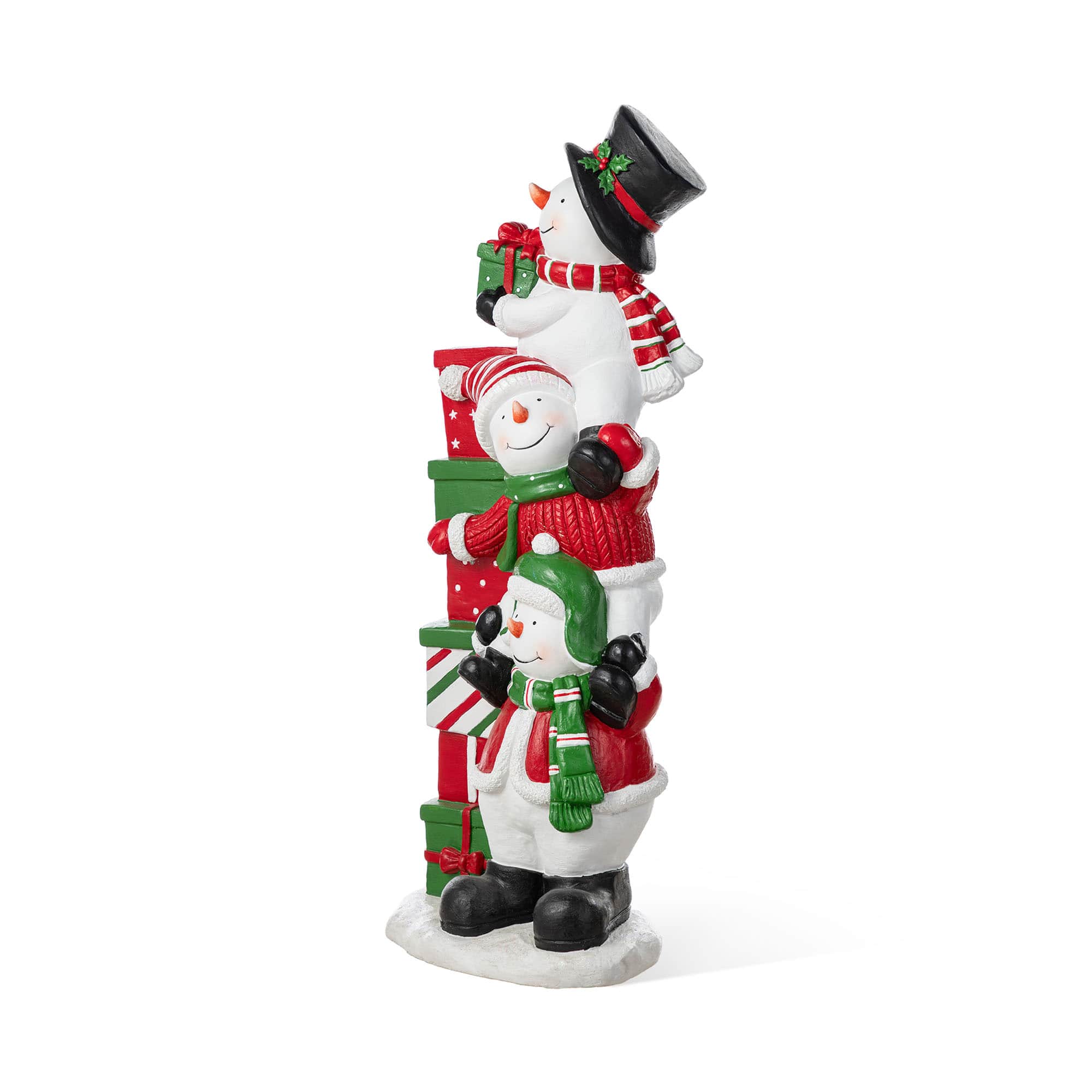 Glitzhome® 35.25" Christmas Resin Stacked Snowman Porch Decor