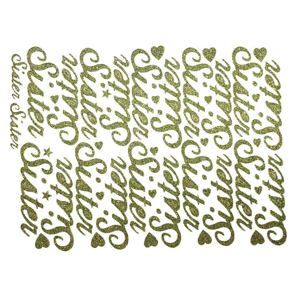 JAM Paper Sister Gold Script Flower Adhesive
