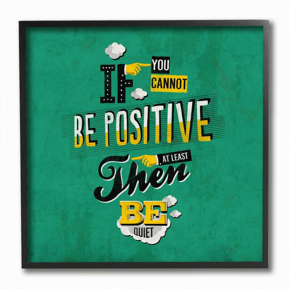 Stupell Industries Be Positive Or Quiet Vintage Comic Book Framed Giclee Textured Wall Art