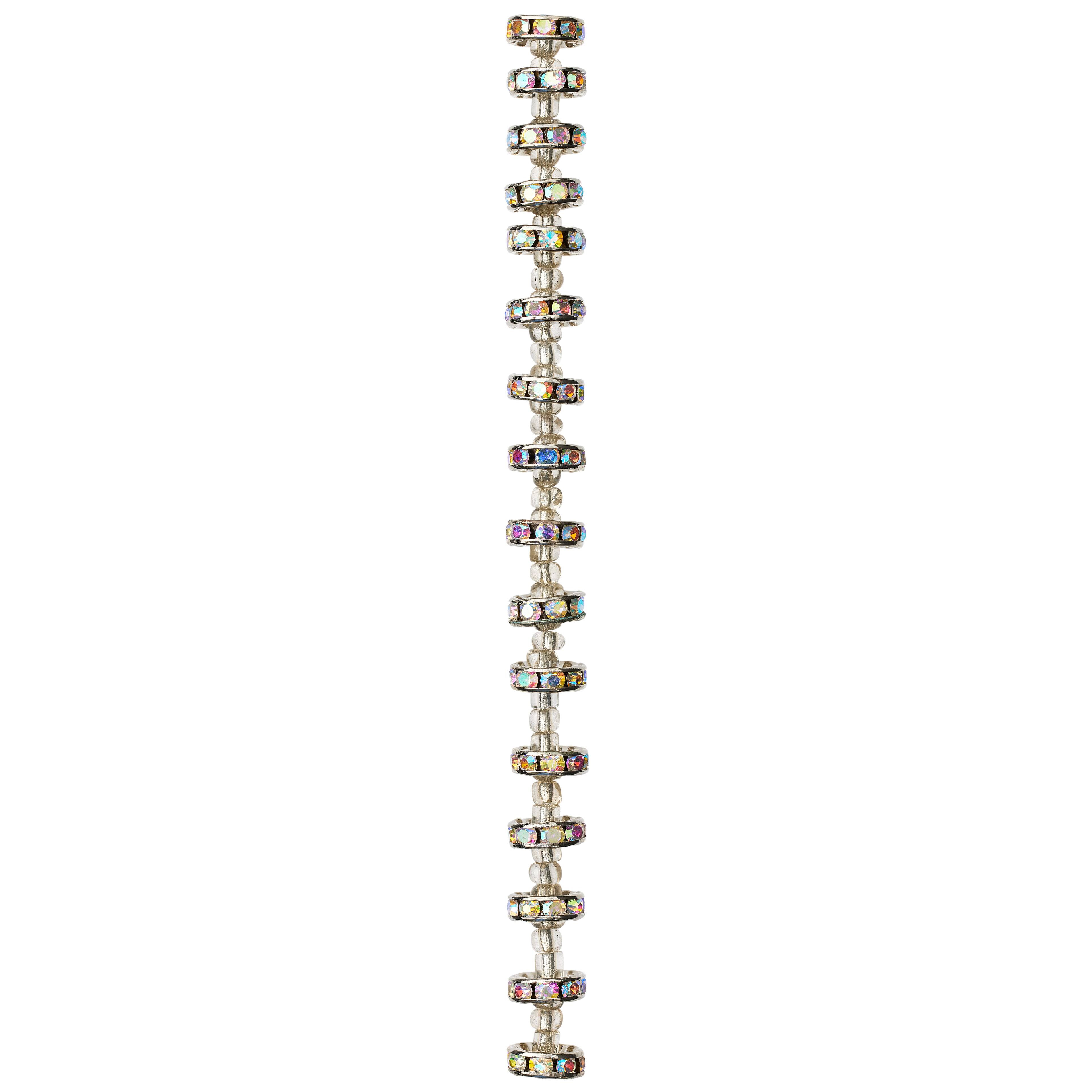 12 Pack:  Crystal Glass & Metal Round Beads, 10mm by Bead Landing™
