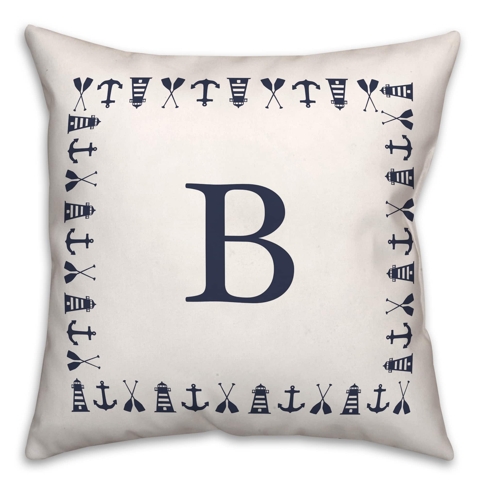 Nautical Monogram Throw Pillow