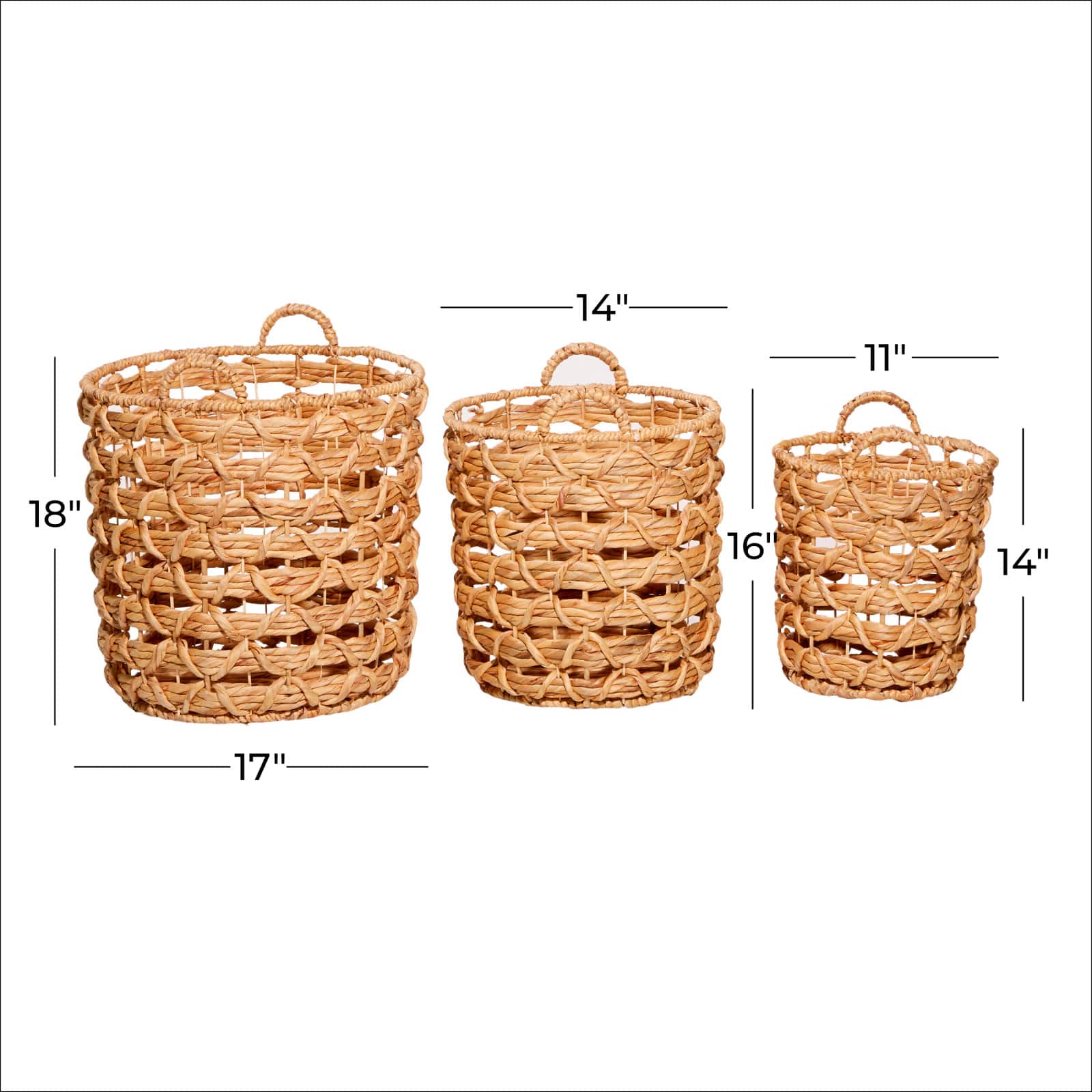 Brown Seagrass Coastal Storage Basket Set
