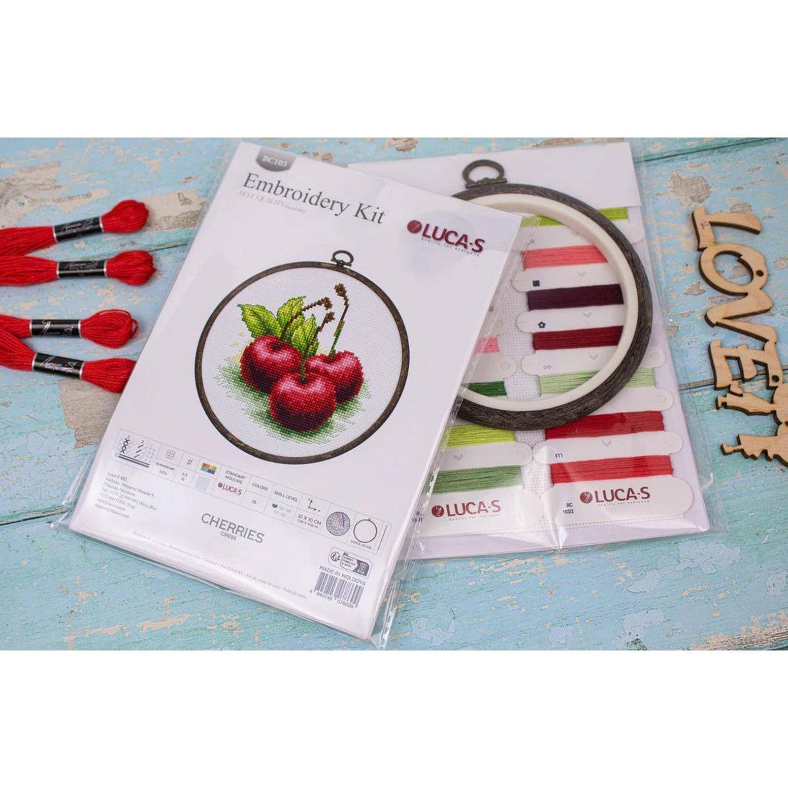 Luca-S Cherries Counted Cross Stitch Kit