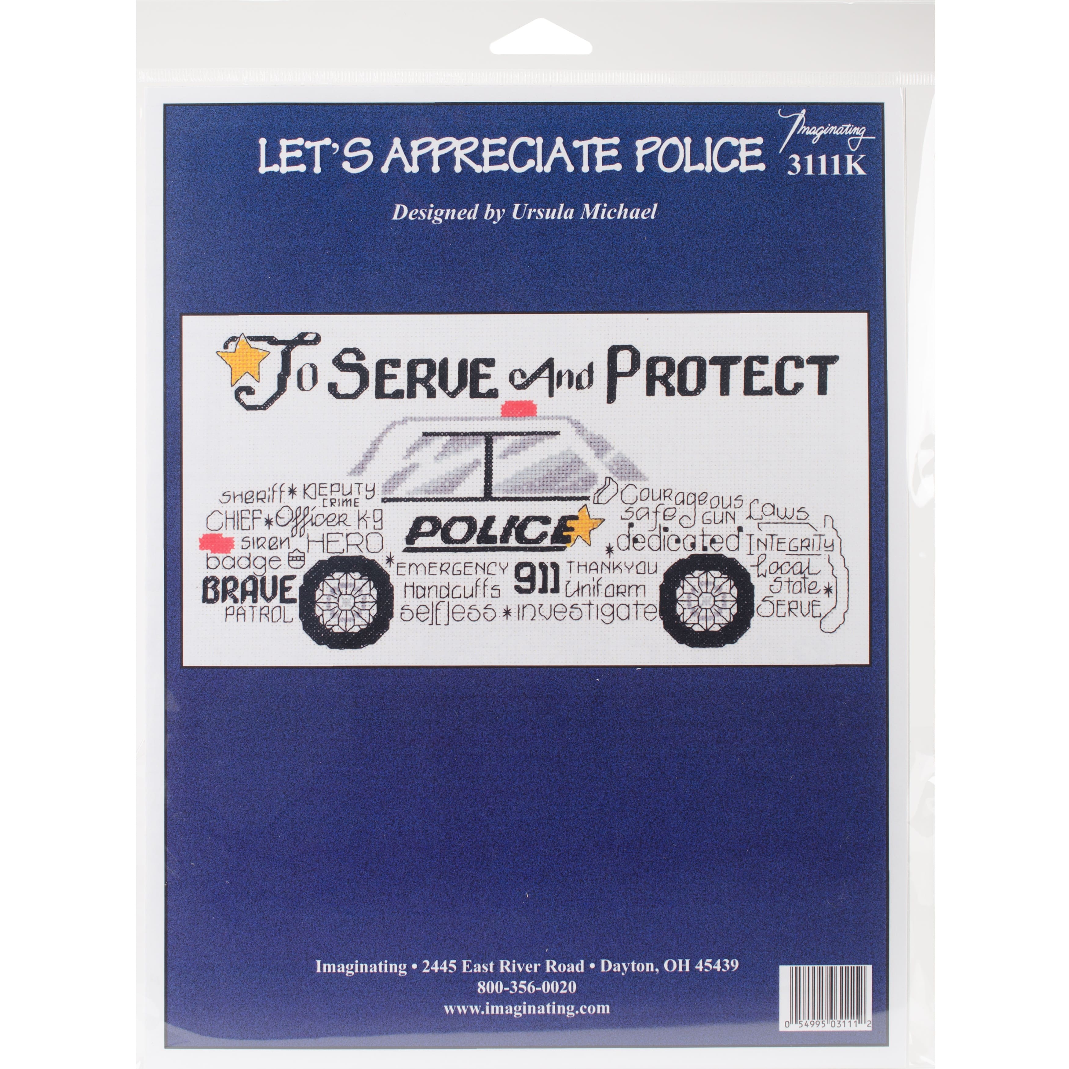 Imaginating Let's Appreciate Police Counted Cross Stitch Kit