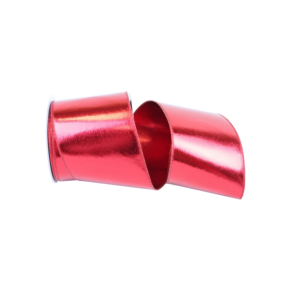 The Ribbon Roll 4" x 10yd. Wired Metallic Two-Sided Lamé Foil Ribbon