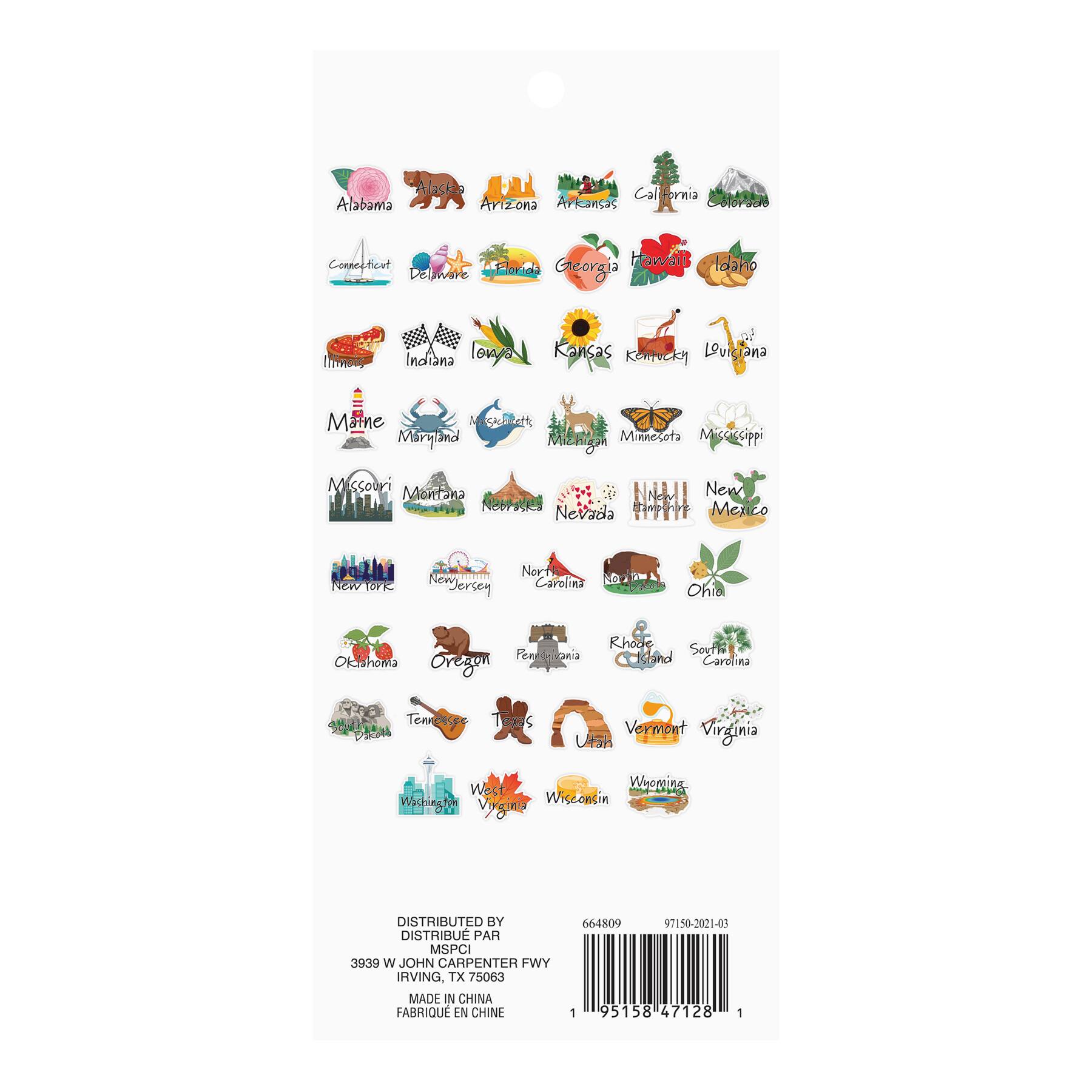 12 Pack: 50 States Vinyl Stickers by Recollections™