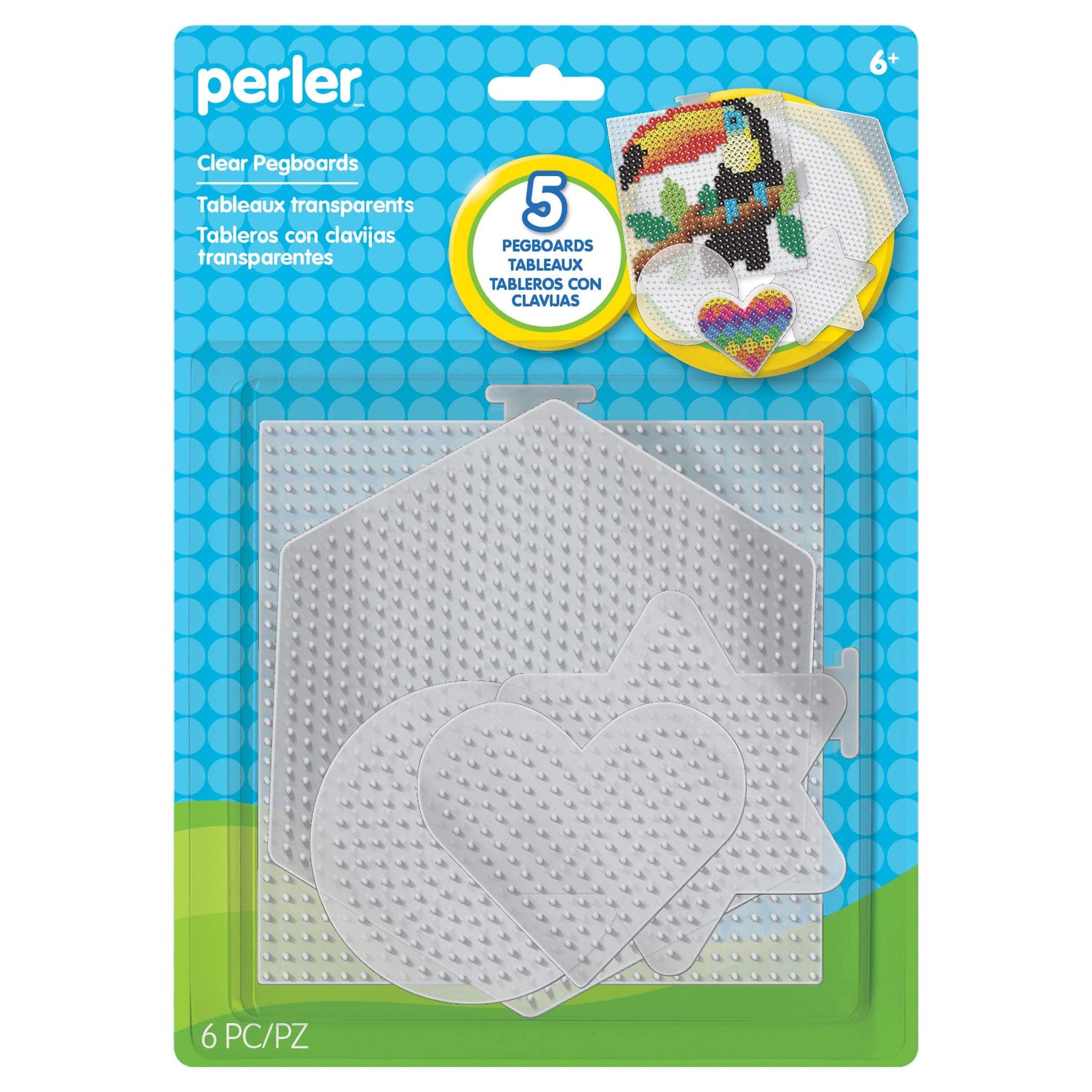 Perler® Clear Small & Large Basic Shapes Pegboards Set