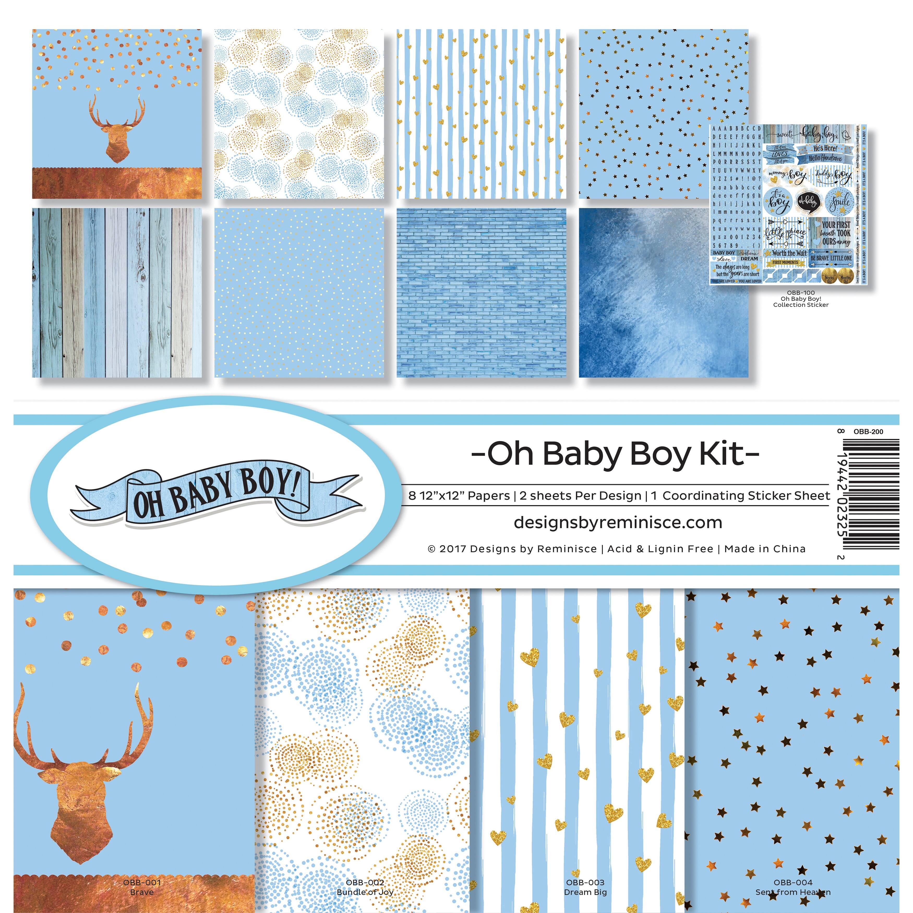 Reminisce Collection Kit 12"X12"-Oh Baby Boy