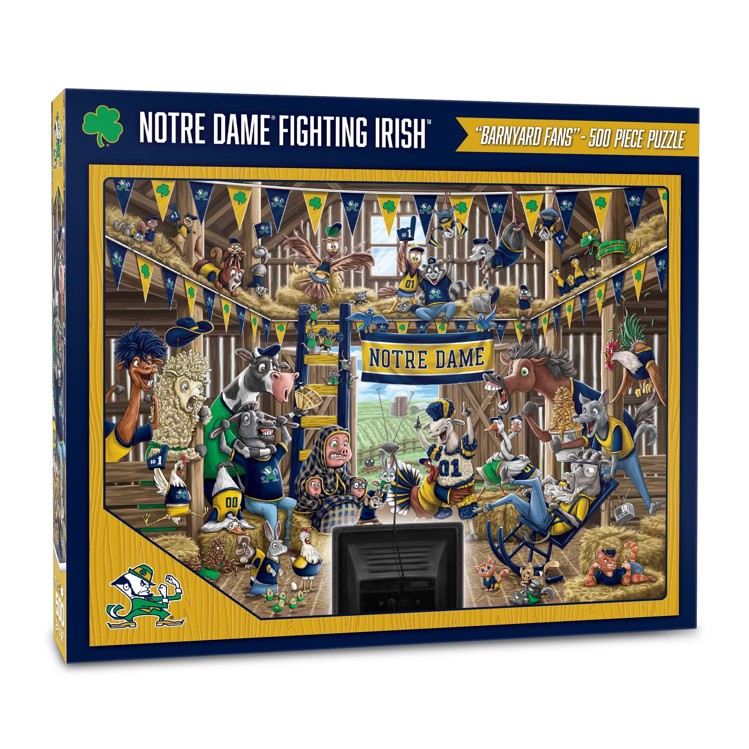 College Barnyard Fans 500 Piece Puzzle, Color: Notre Dame Fighting