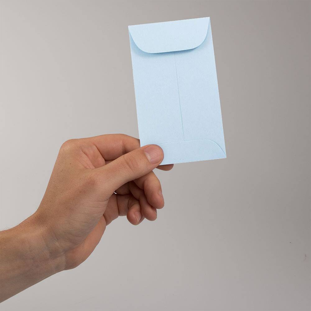 JAM Paper 3.125" x 5.5" Pastel Baby Blue Coin Business Envelopes, 50ct.