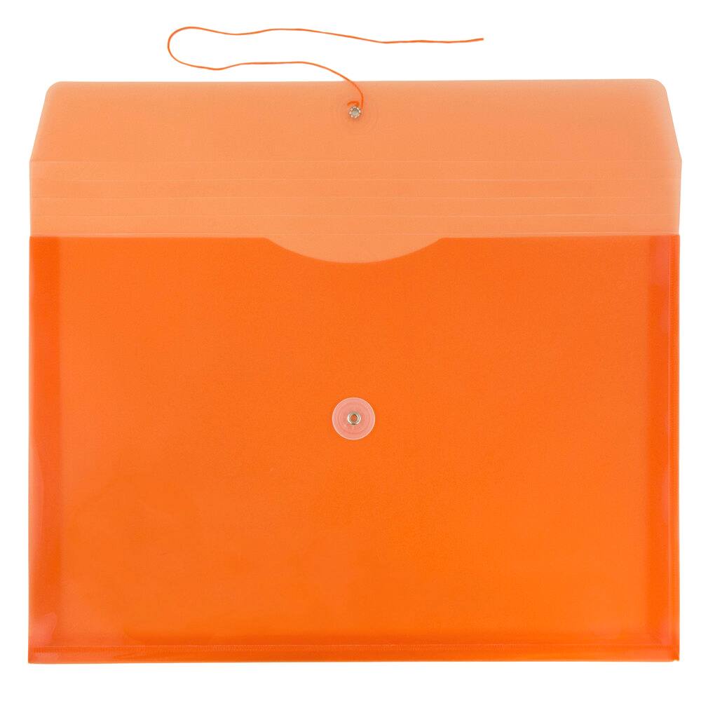 JAM Paper Letter Booklet Plastic Envelopes with Button & String Tie Closure, 12ct.