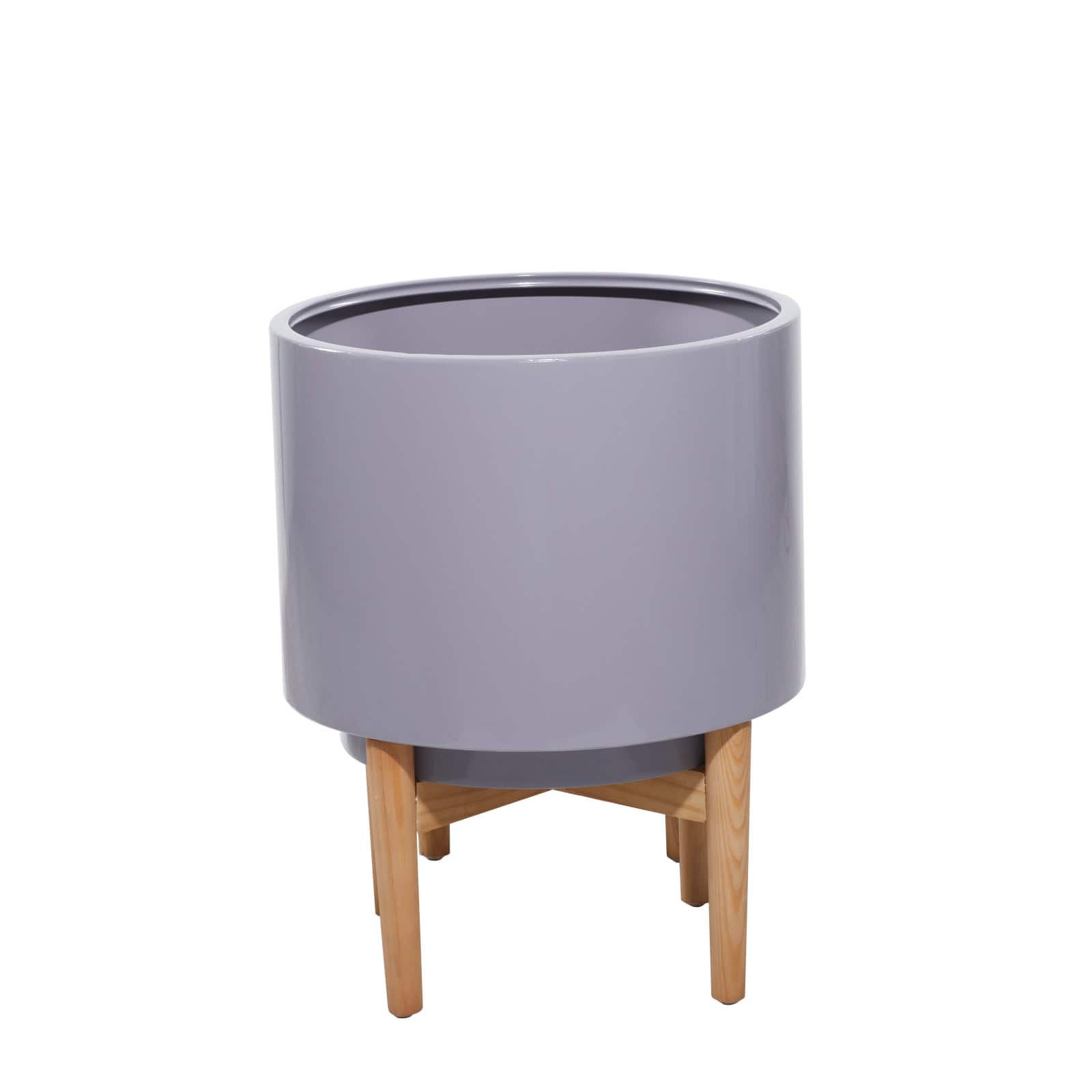 Gray Iron Contemporary Planter Set