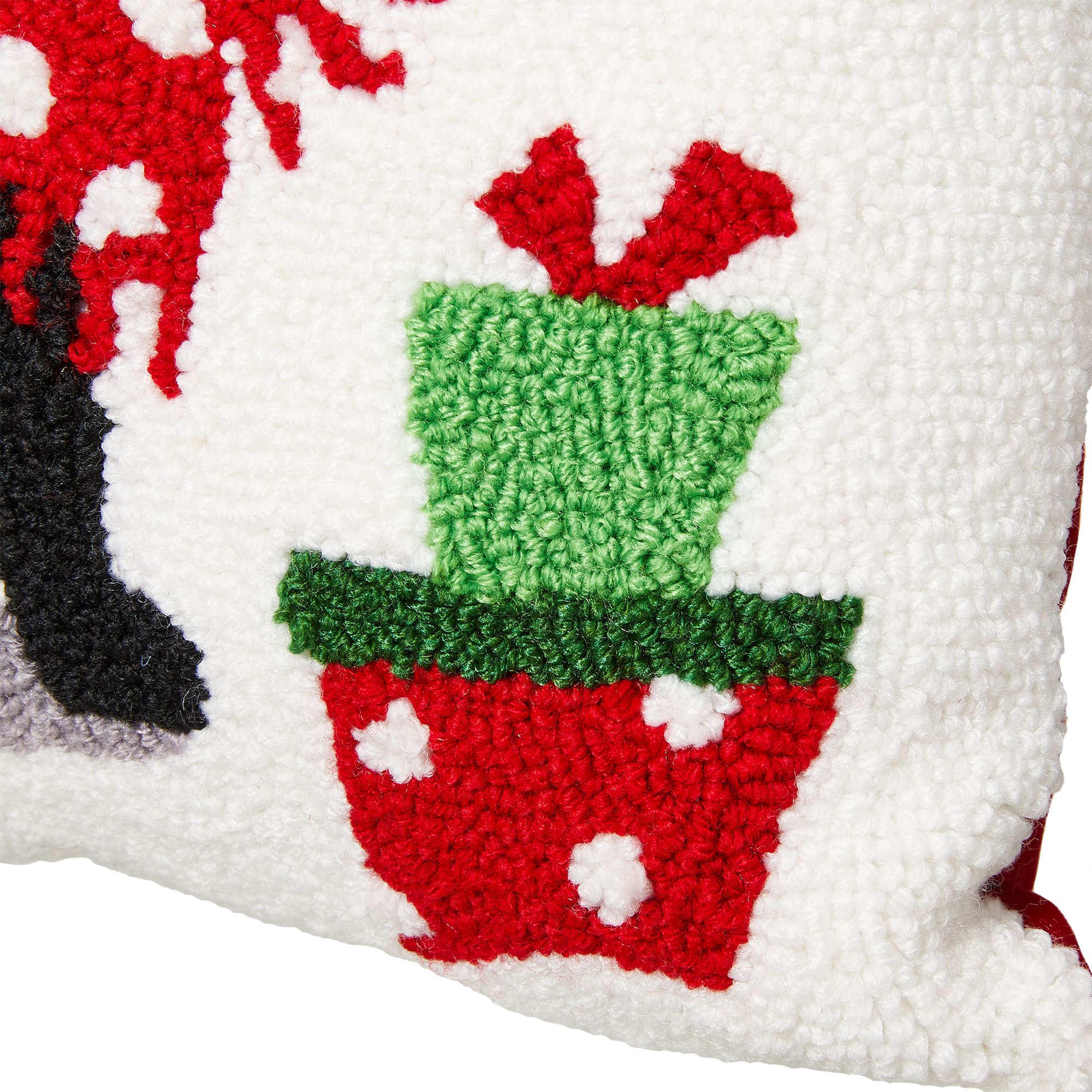 Glitzhome® Hooked Christmas Dog & Cat Throw Pillow Set