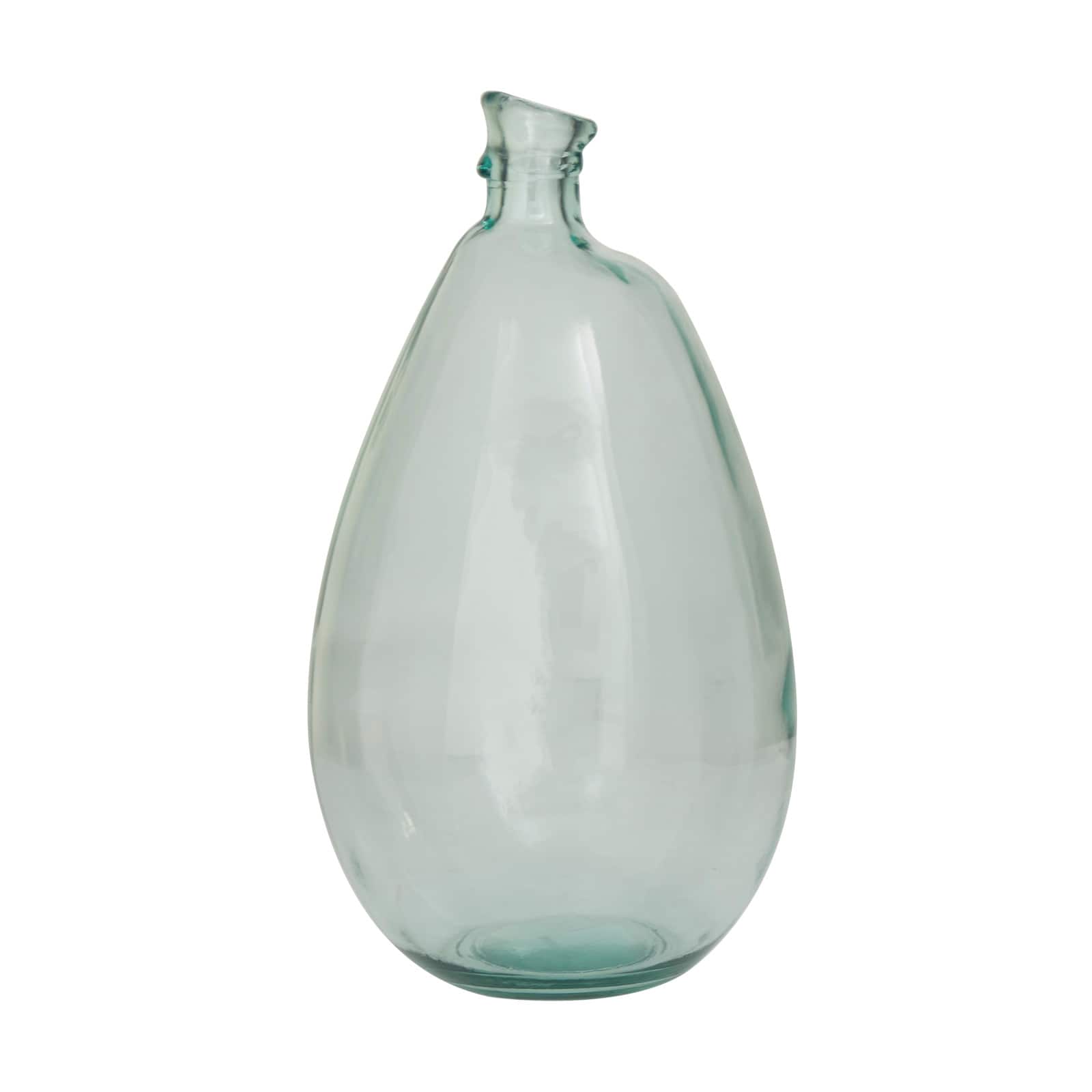 Blue Recycled Glass Handmade Spanish Vase 10" x 10" x 18"