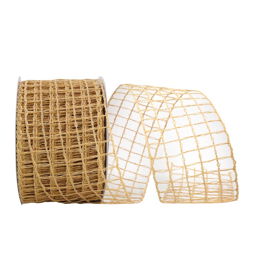 JAM Paper 4" x 25yd. Paper Wired Open Mesh Ribbon