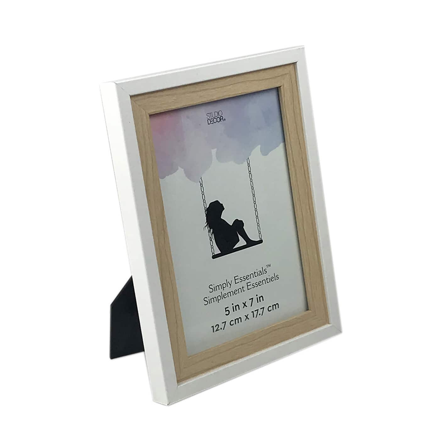 Simply Essentials™ 5' x 7" White & Natural Two-Tone Frame by Studio Décor®