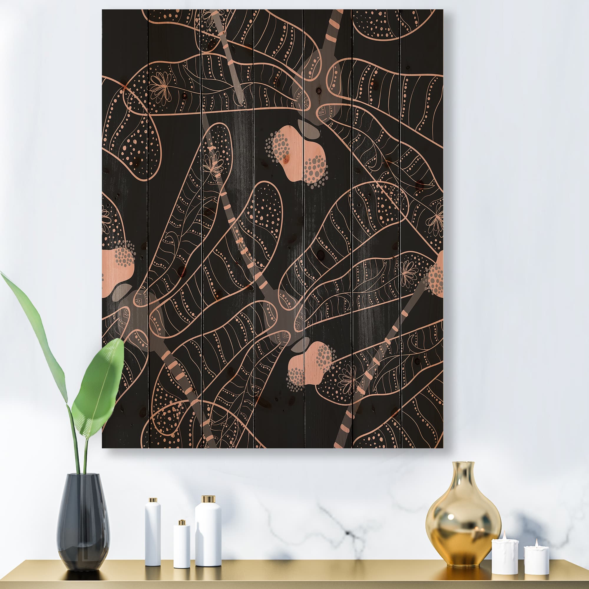 Designart - Folk Art Seamless Pattern With Dragonflies