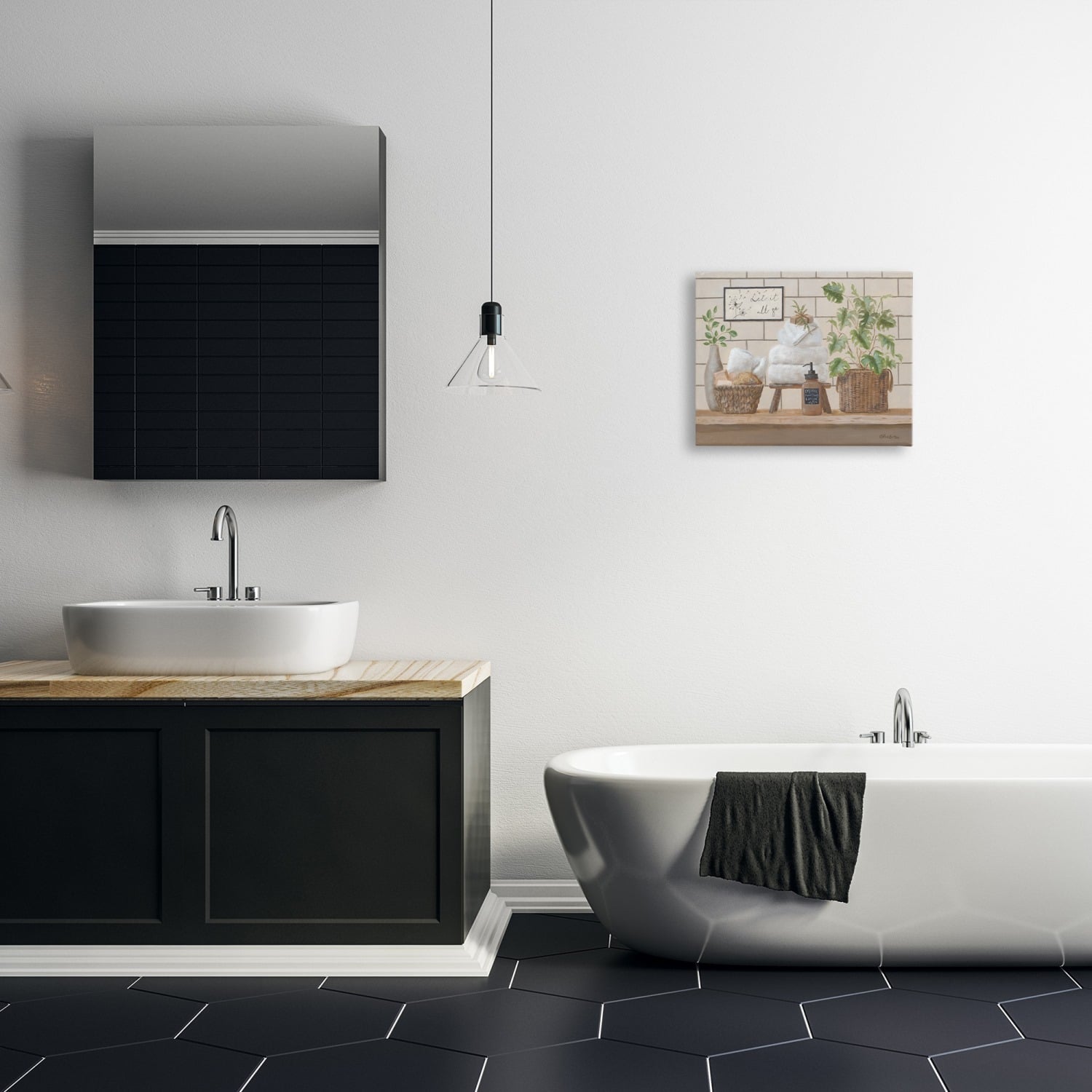 Stupell Industries Comforting Bathroom Spa Still Life Canvas Wall Art