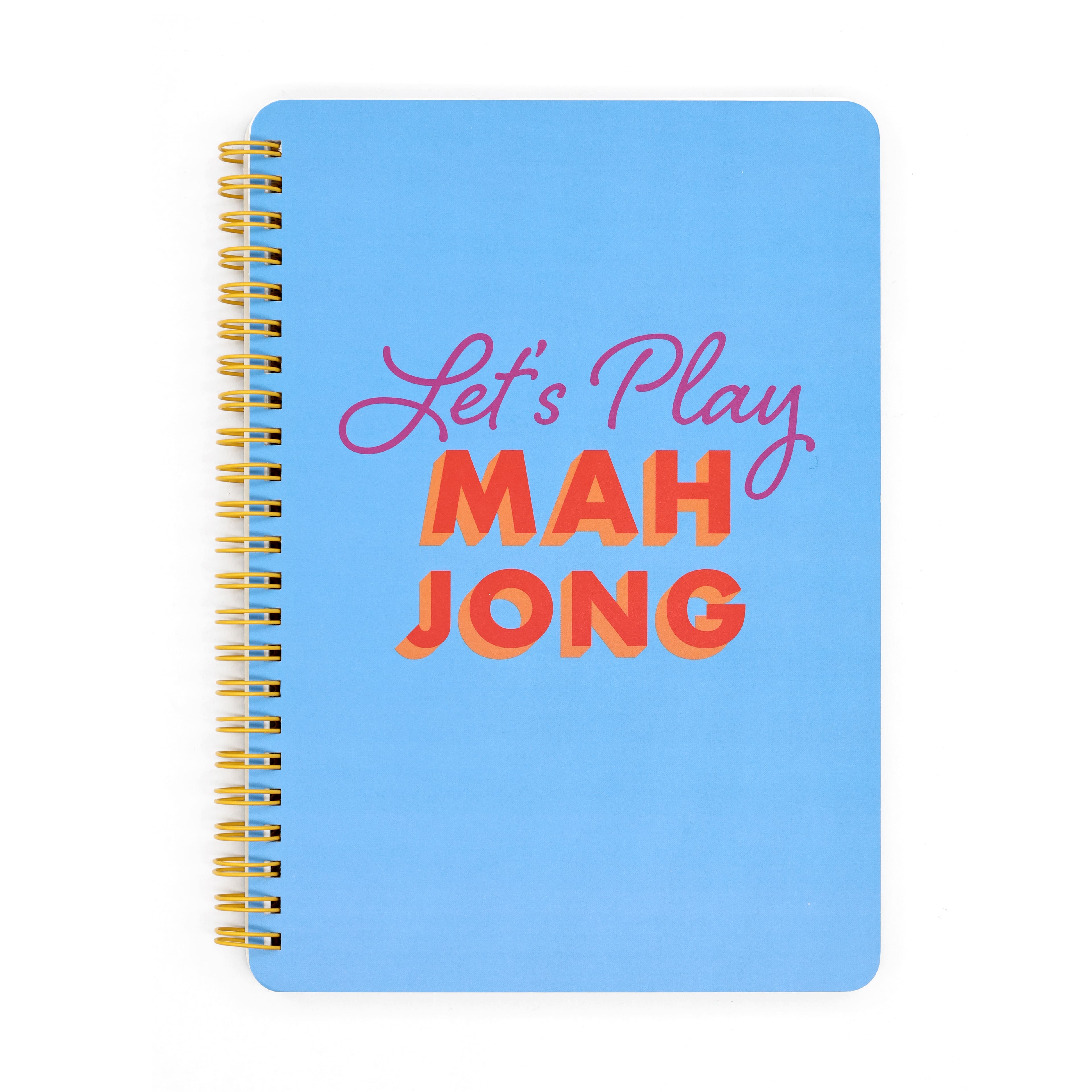 6" x 7.5" Blue Let's Play Mahjong Notebook by Fab Finds