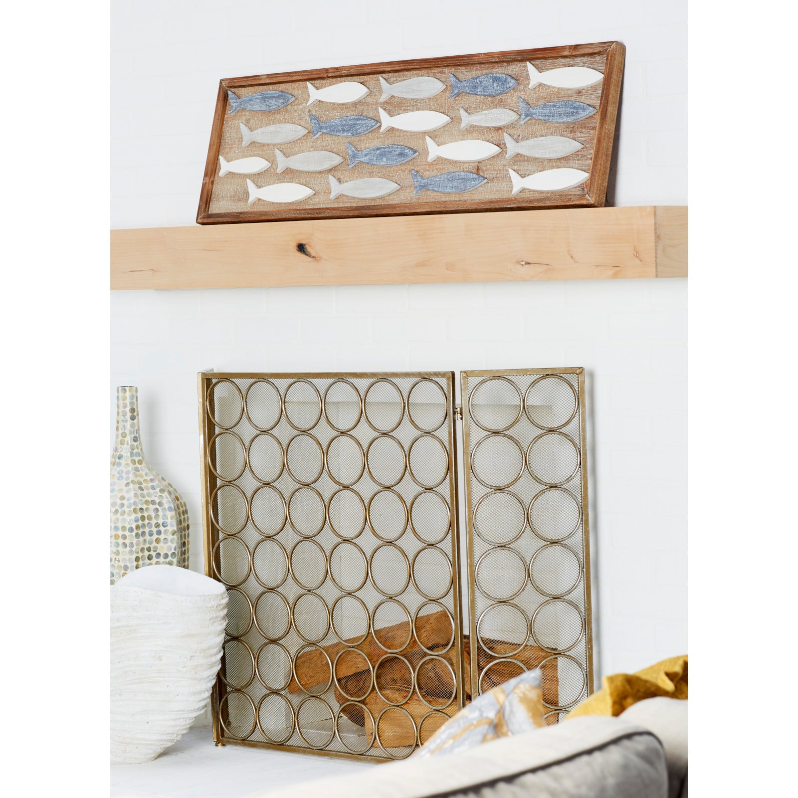 42" Gray Wood Coastal Wall Decor