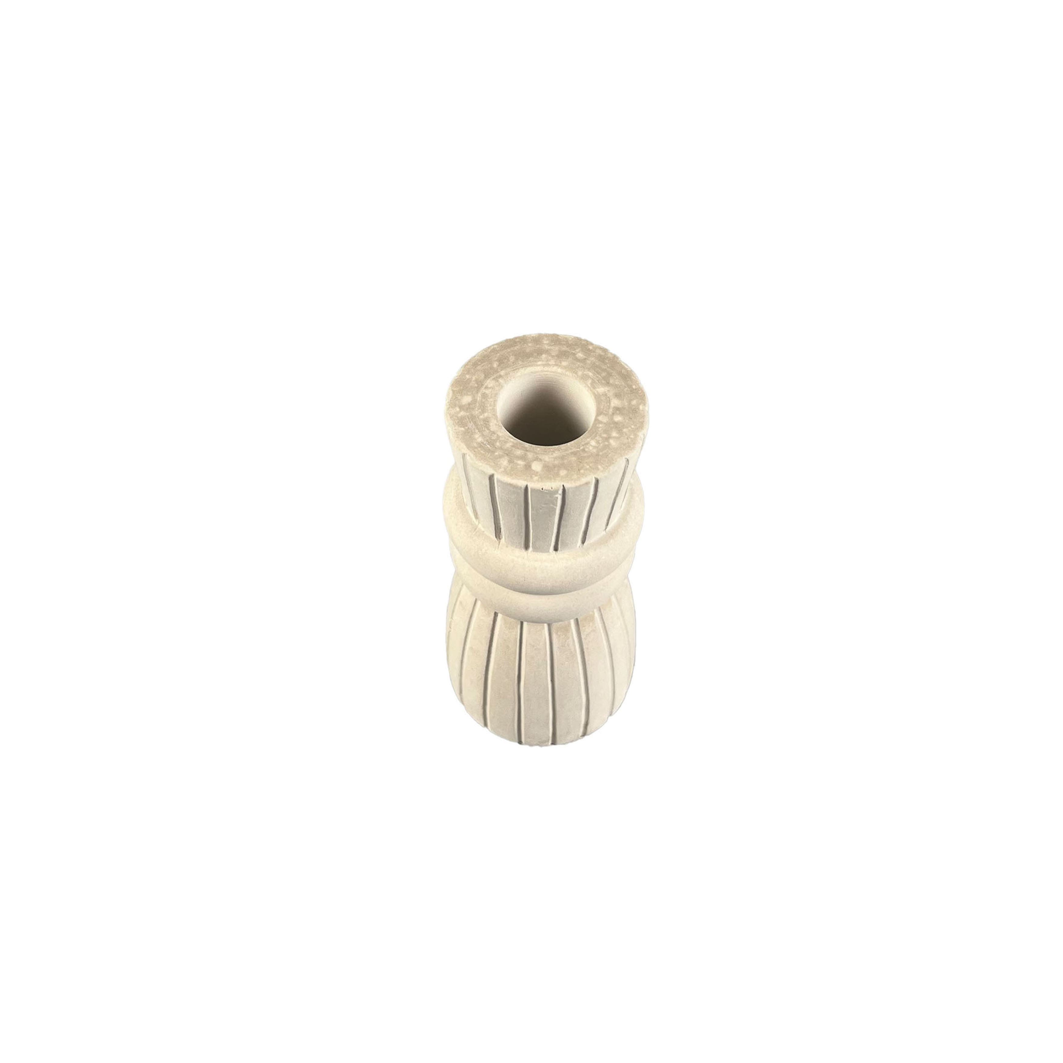 4.5" Ribbed Cement Taper Candle Holder by Make Market®