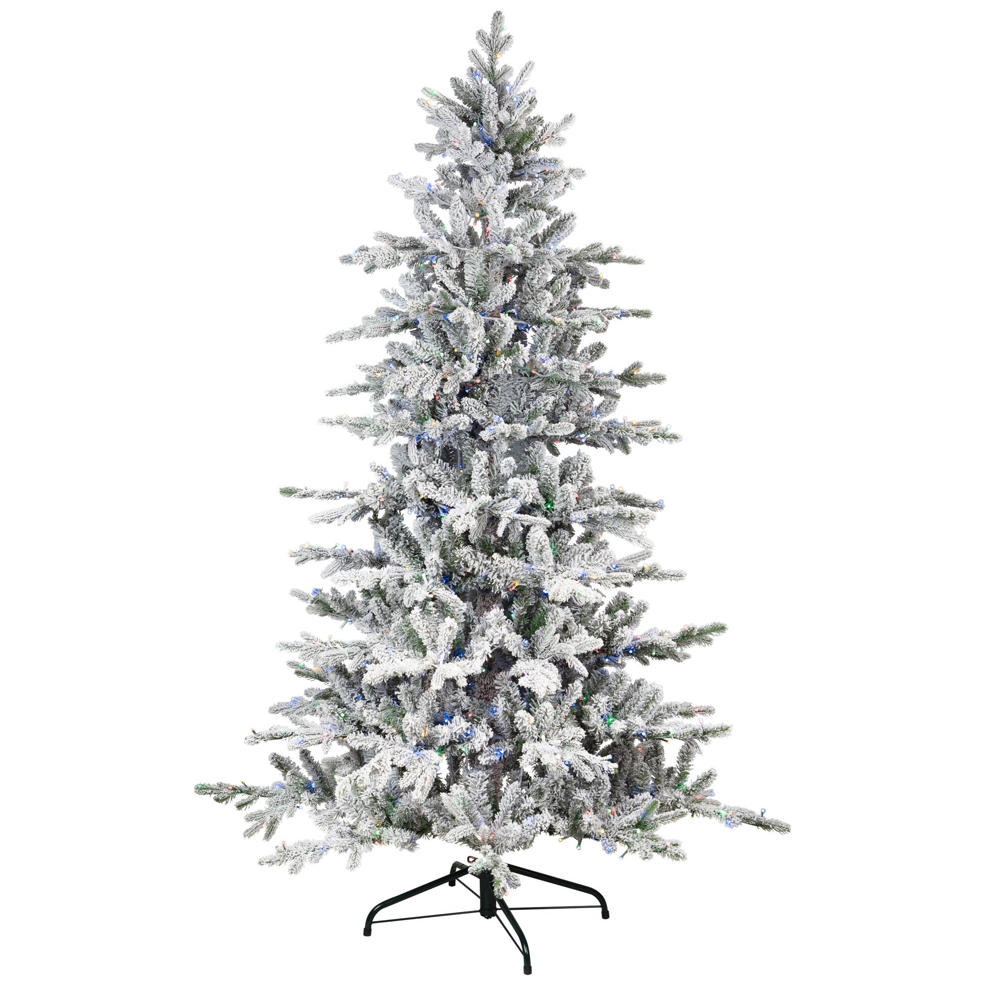 9ft. Pre-Lit Real Touch™ Elite Flocked Calgary Pine IPT Artificial Christmas Tree, Dual Color LED Lights