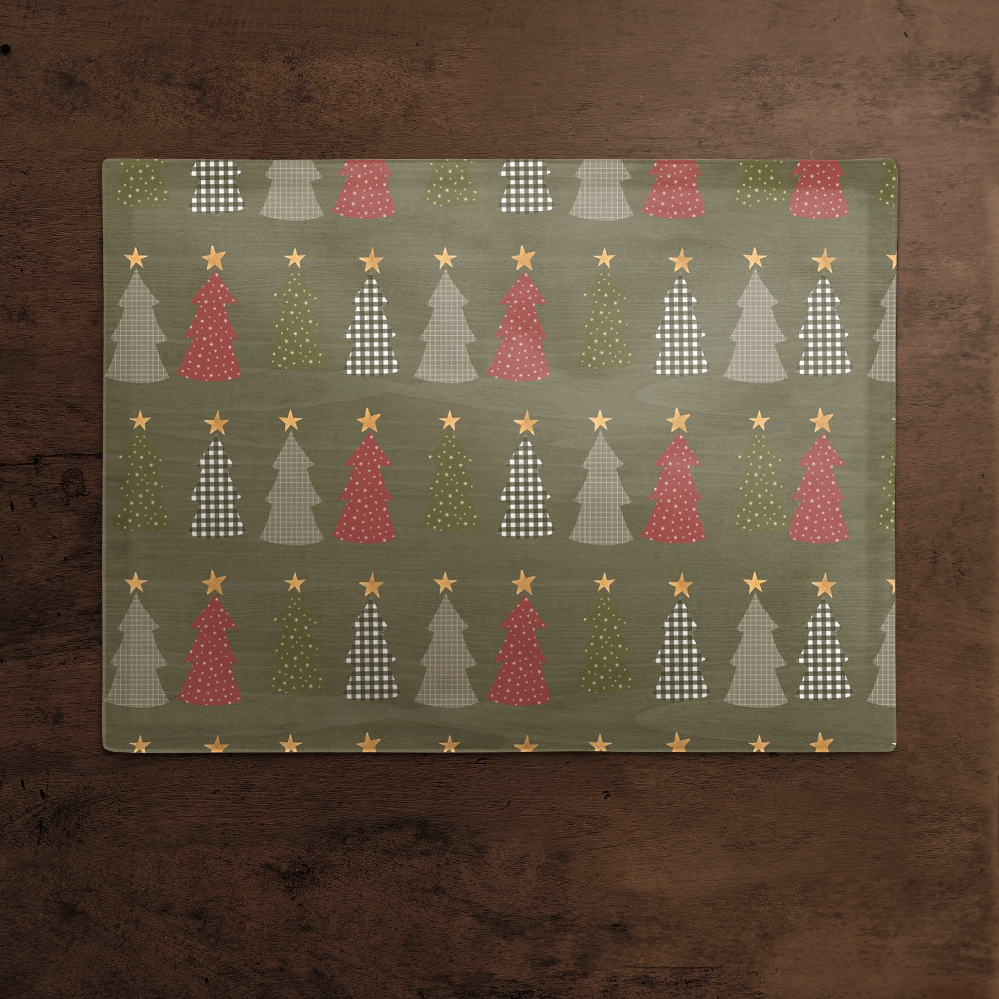 Green Tree Pattern Cotton Twill Placemat