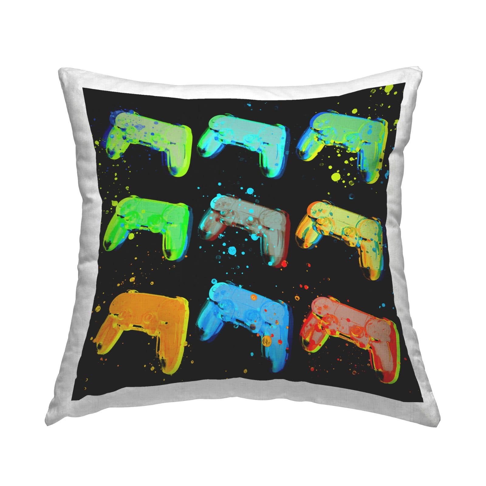 Stupell Industries Urban Game Controllers Street Style Throw Pillow, 18" x 18"