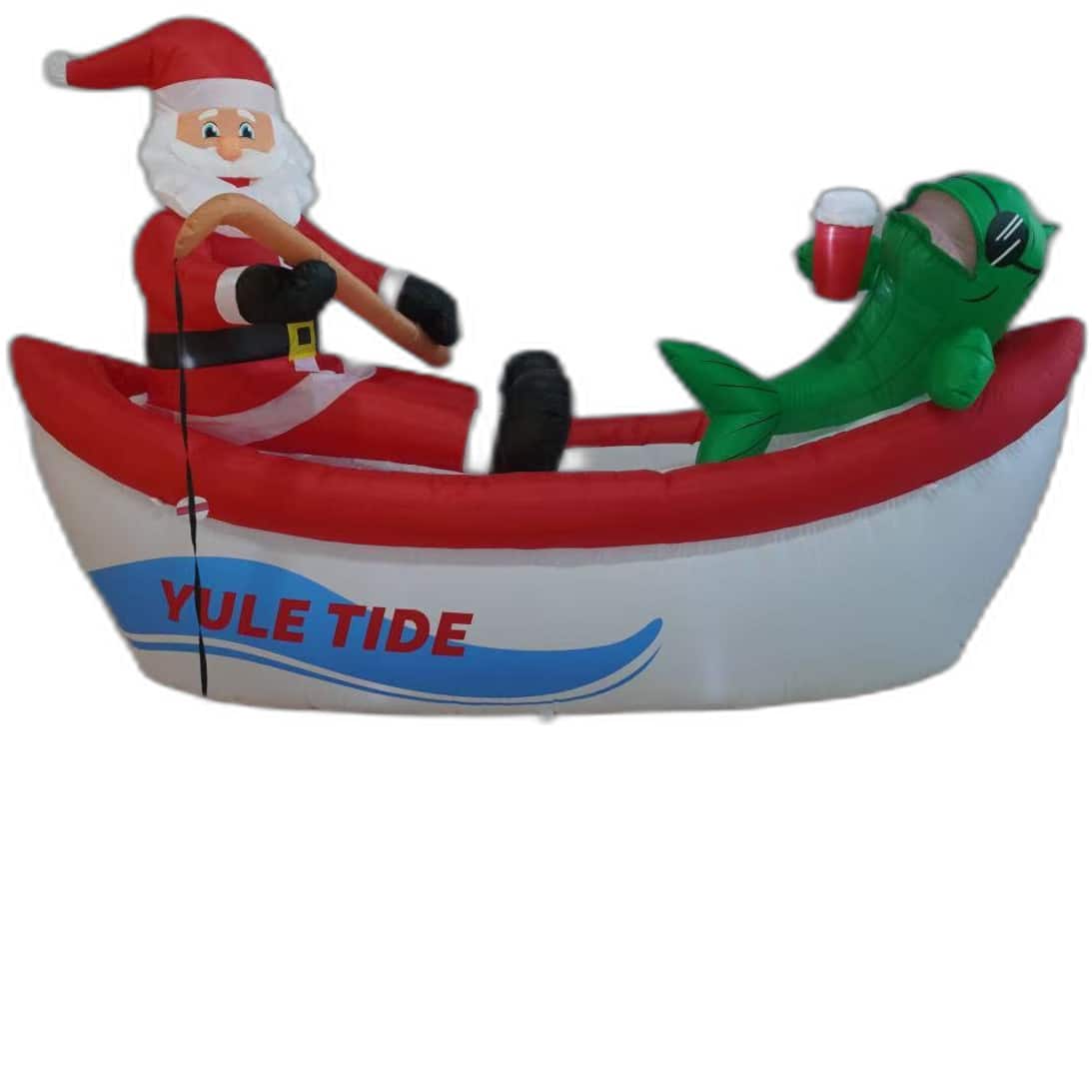 A Holiday Company 8ft. Inflatable Fishing Santa in Boat