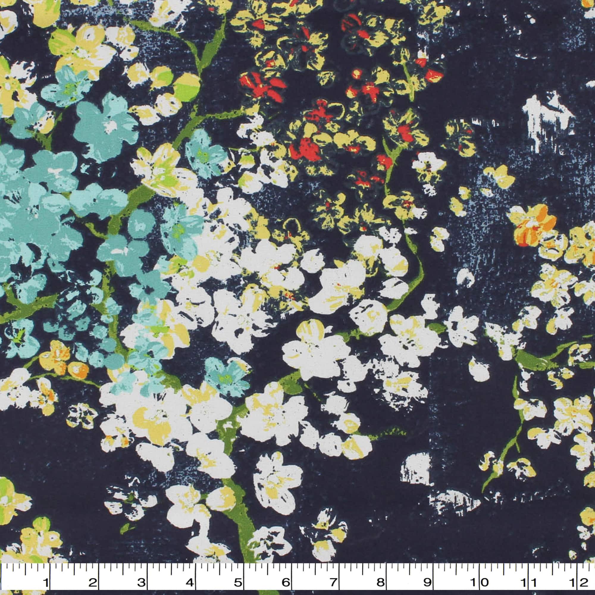 Richloom Dewdrop Navy Cotton Canvas Fabric