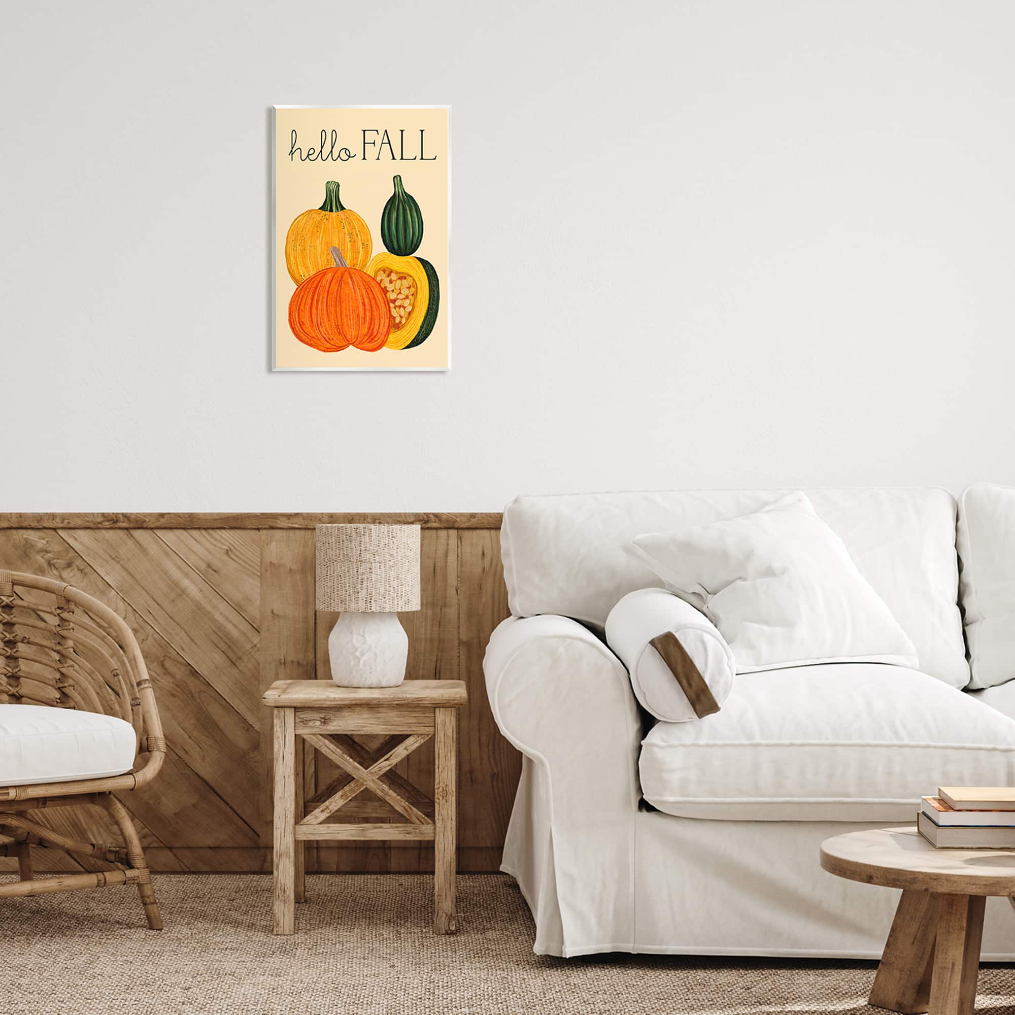 Stupell Industries Hello Fall Harvest Gourds Wall Plaque Art