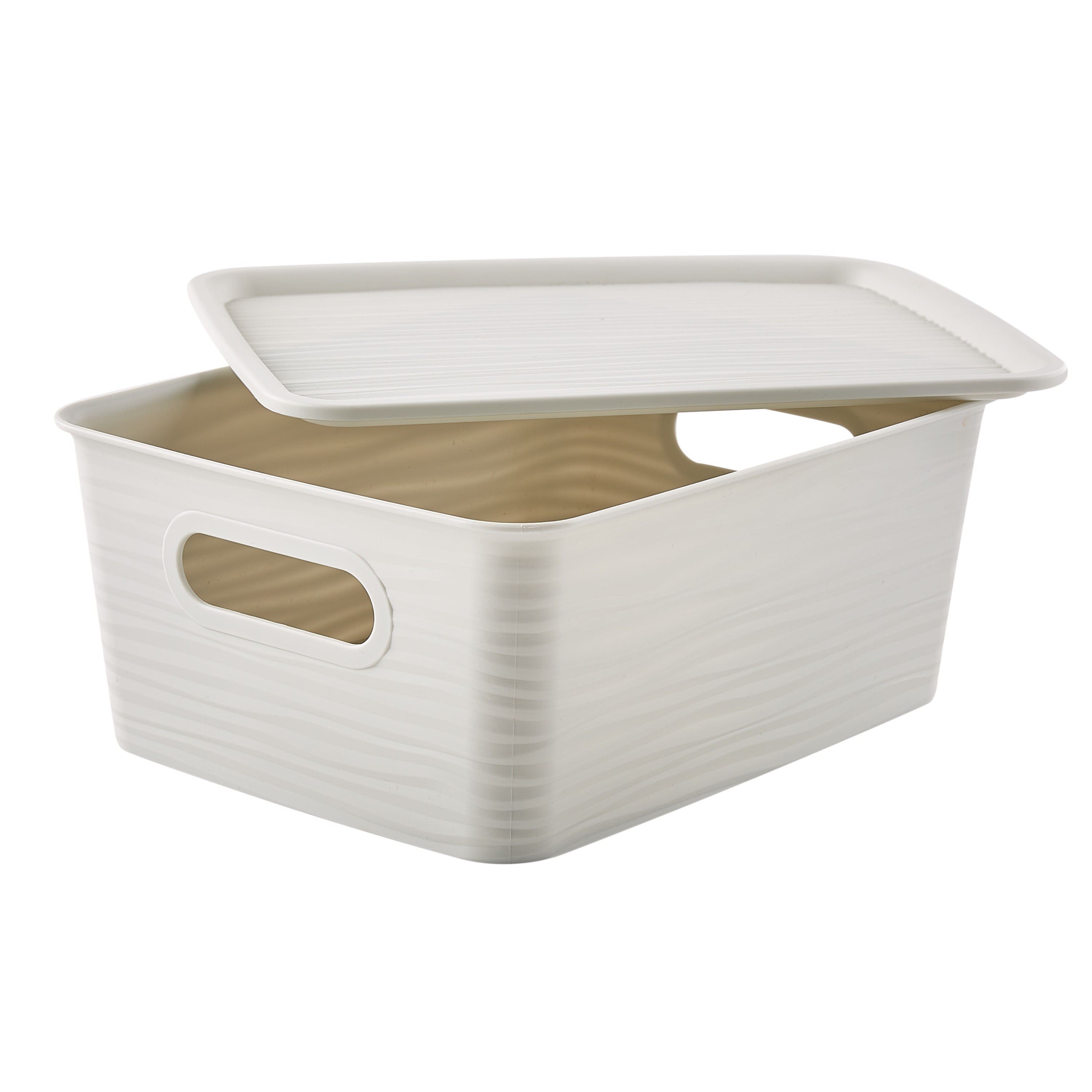 Simplify Gray with White Wave Pattern Storage Box