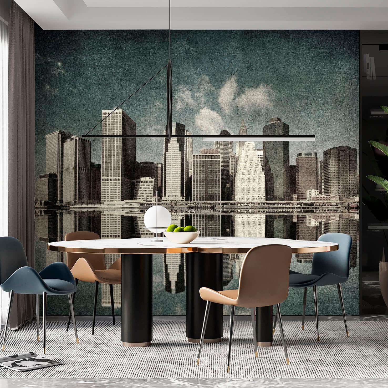 Designs Direct City Skyline Reflections Wall Mural