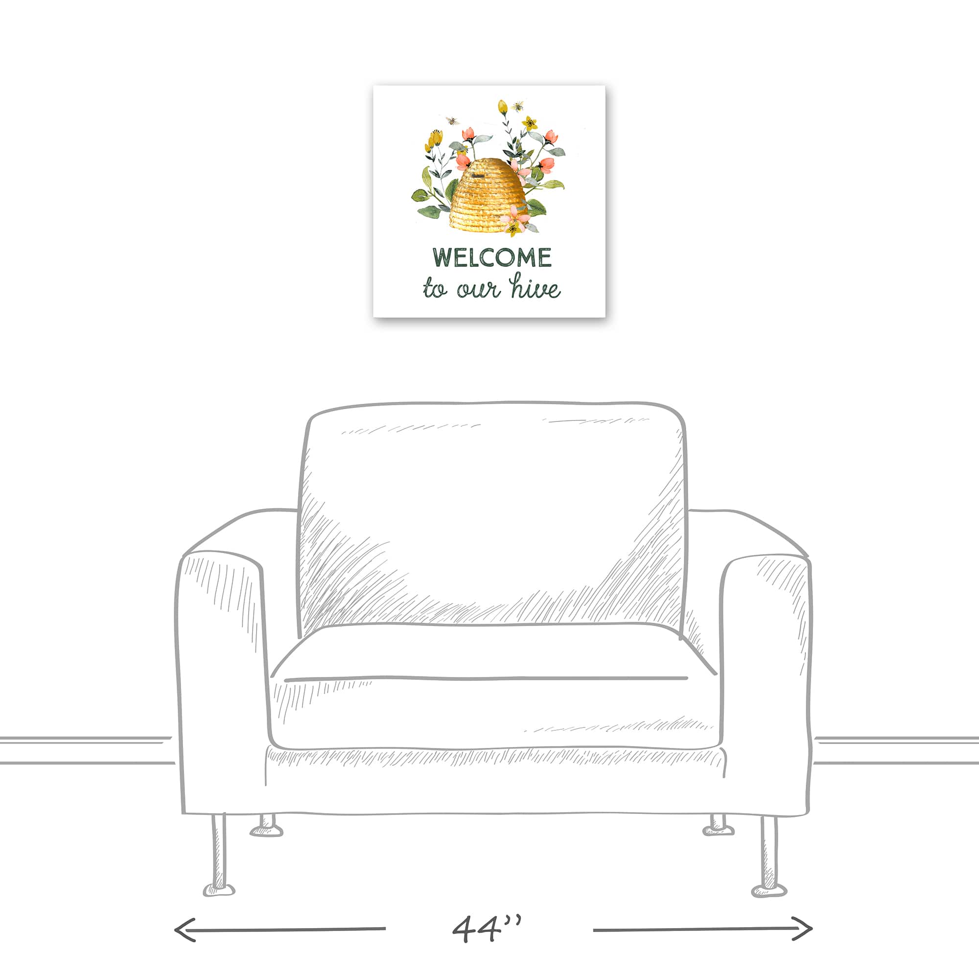 Designs Direct Welcome To Our Hive Canvas Wall Art