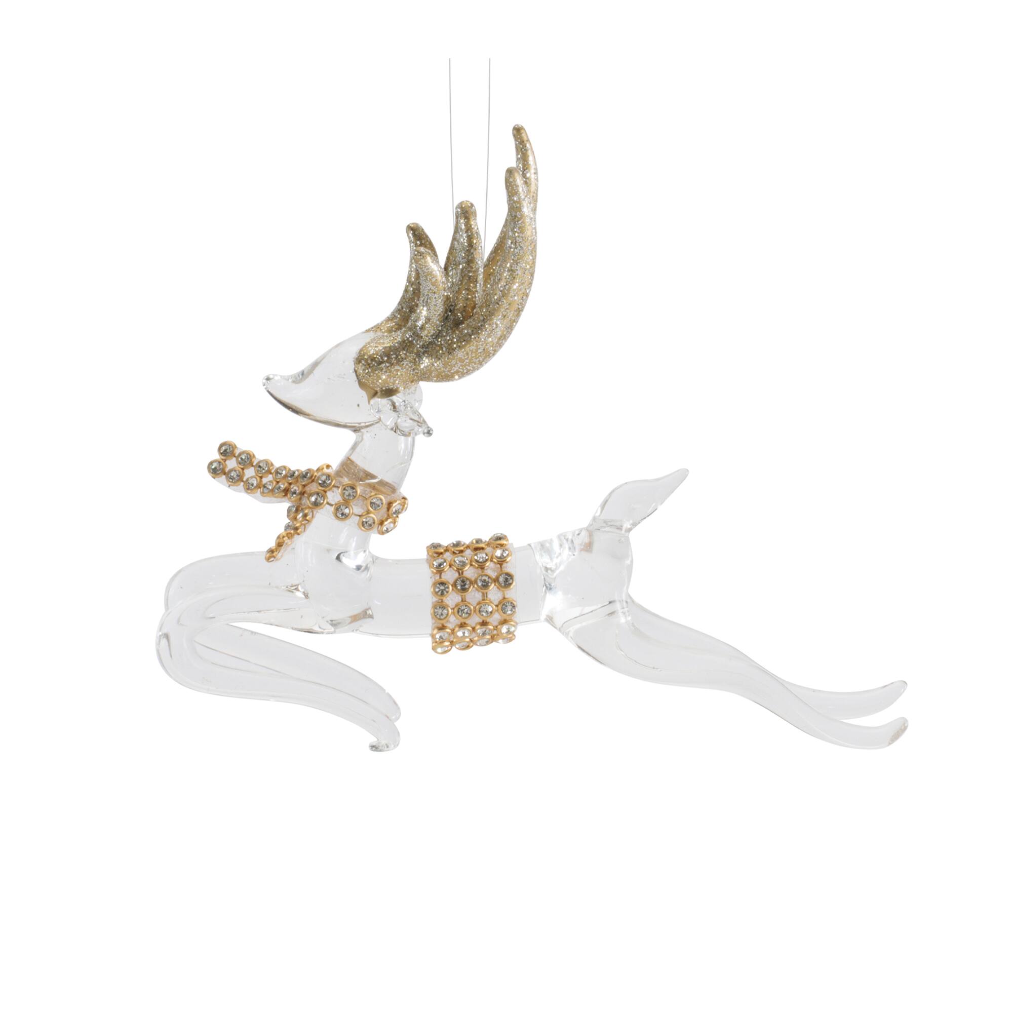 Melrose Gold Glass Deer Ornaments Set