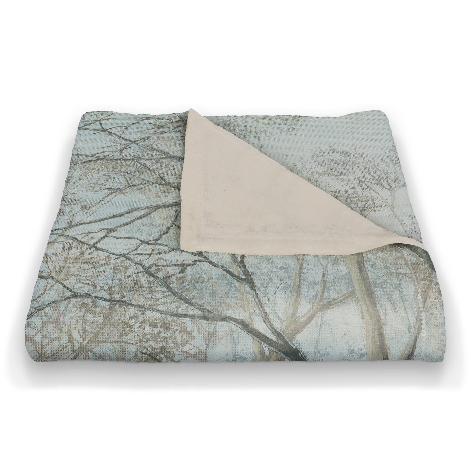 Doe Walking In The Snow 50x60 Coral Fleece Blanket