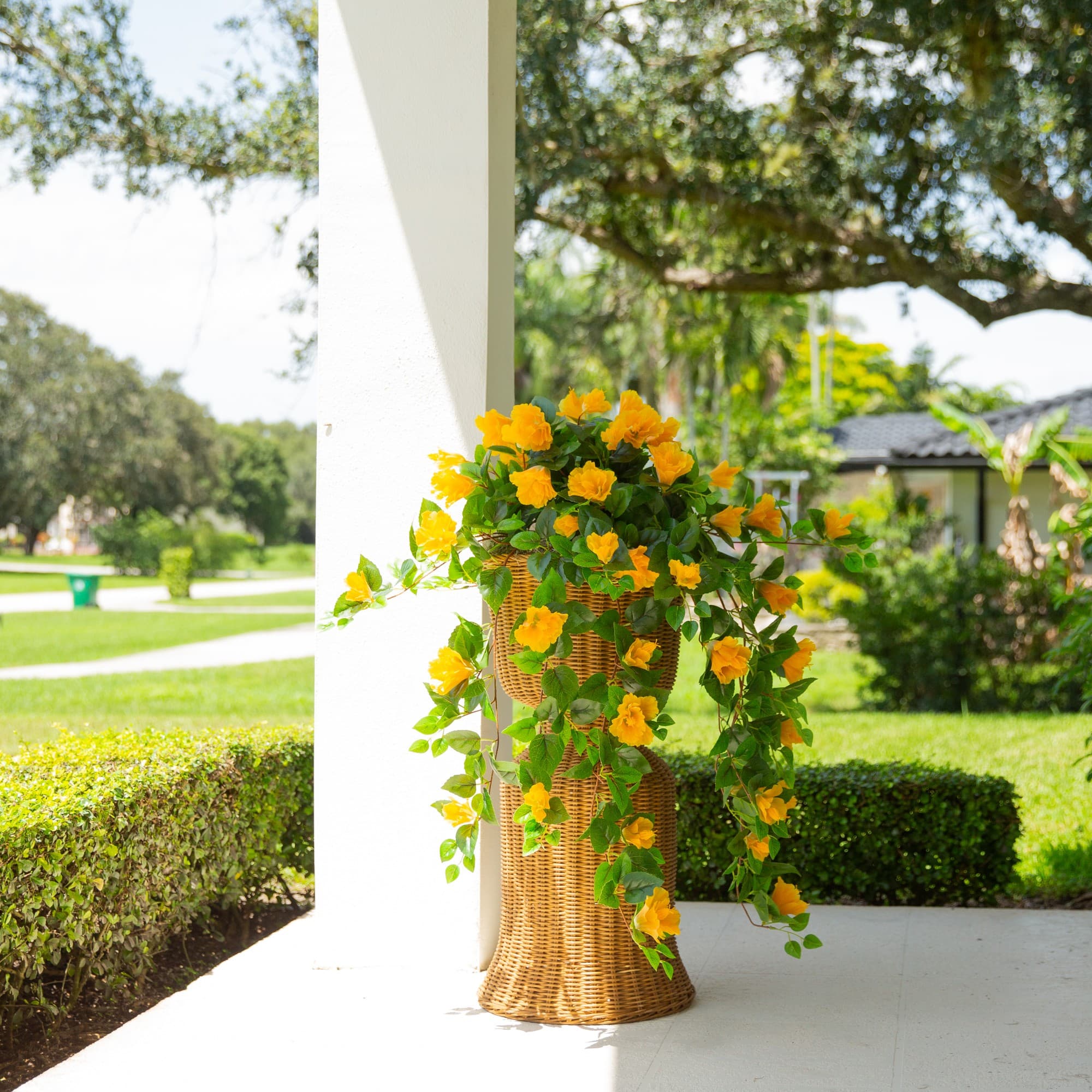 41" UV Resistant Artificial Hibiscus Hanging Plants, 2ct.