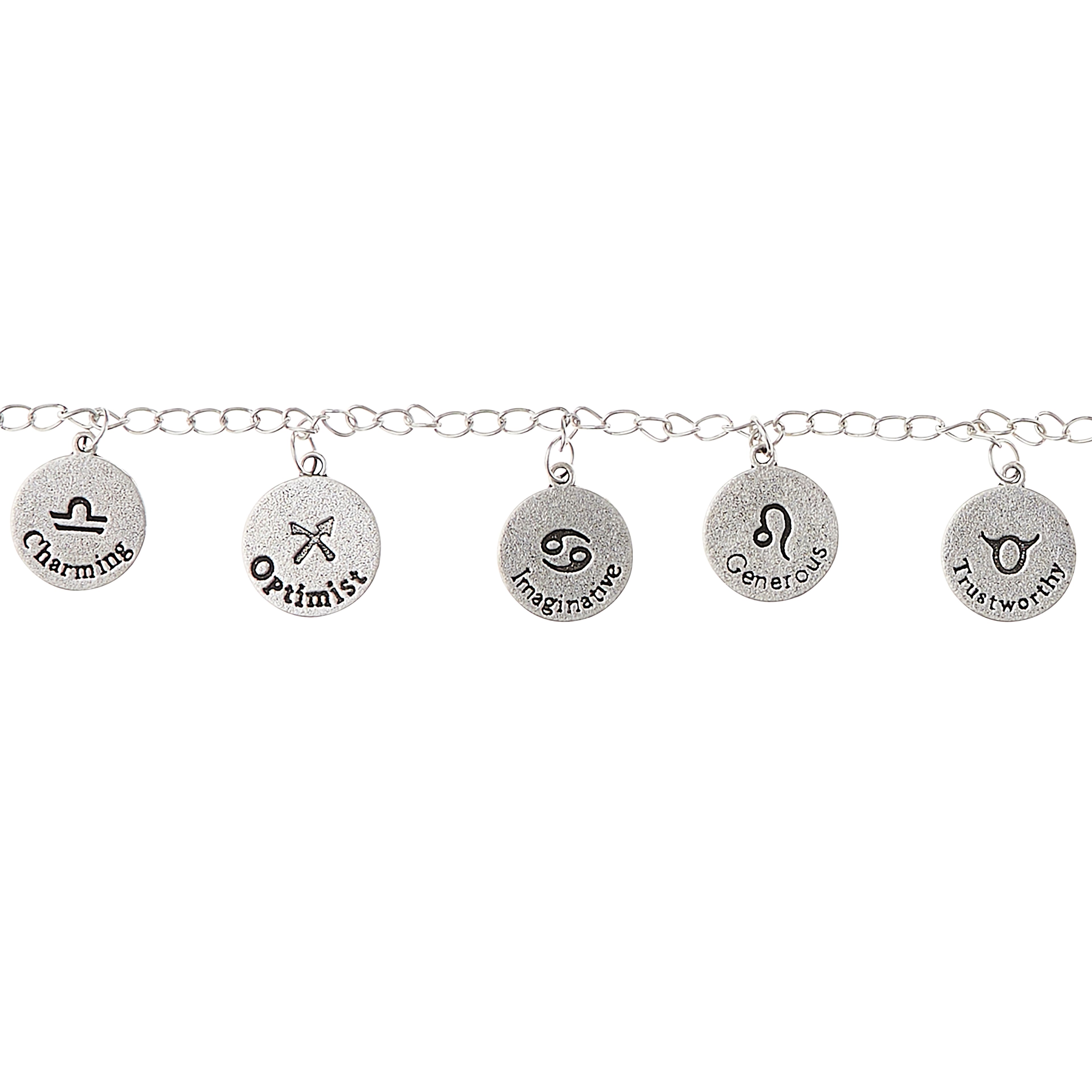 Silver Zodiac Metal Beads, 17mm by Bead Landing™